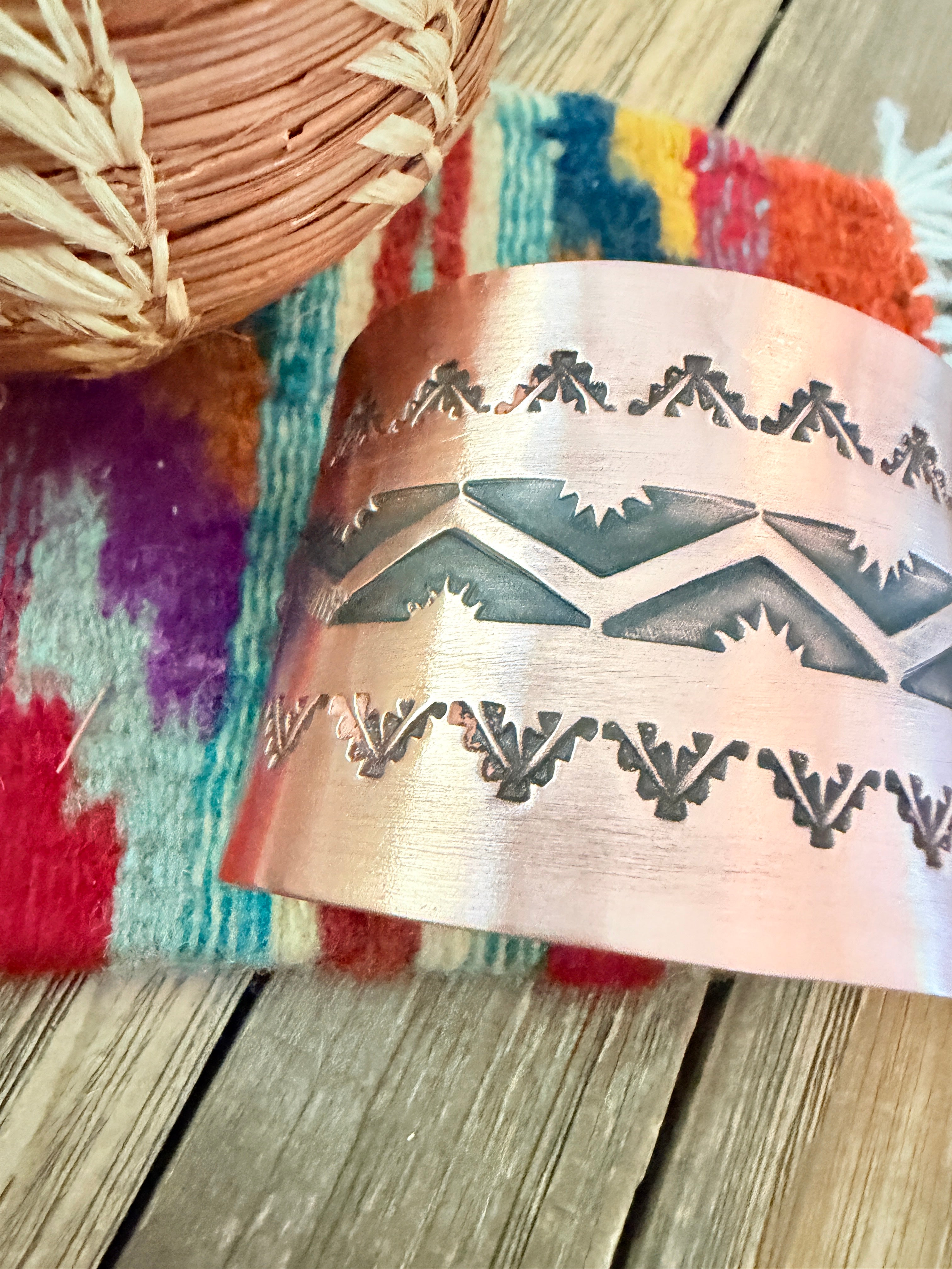 Handcrafted Copper Cuff Bracelet by Elvira Bill