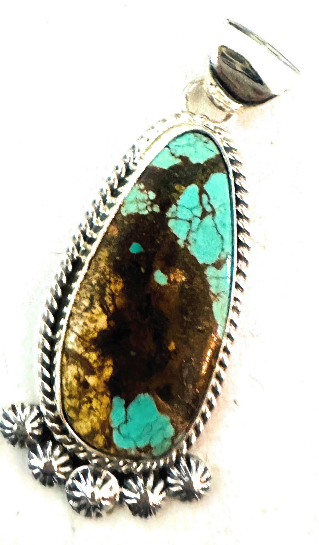 Navajo Number 8 Turquoise & Sterling Silver Pendant