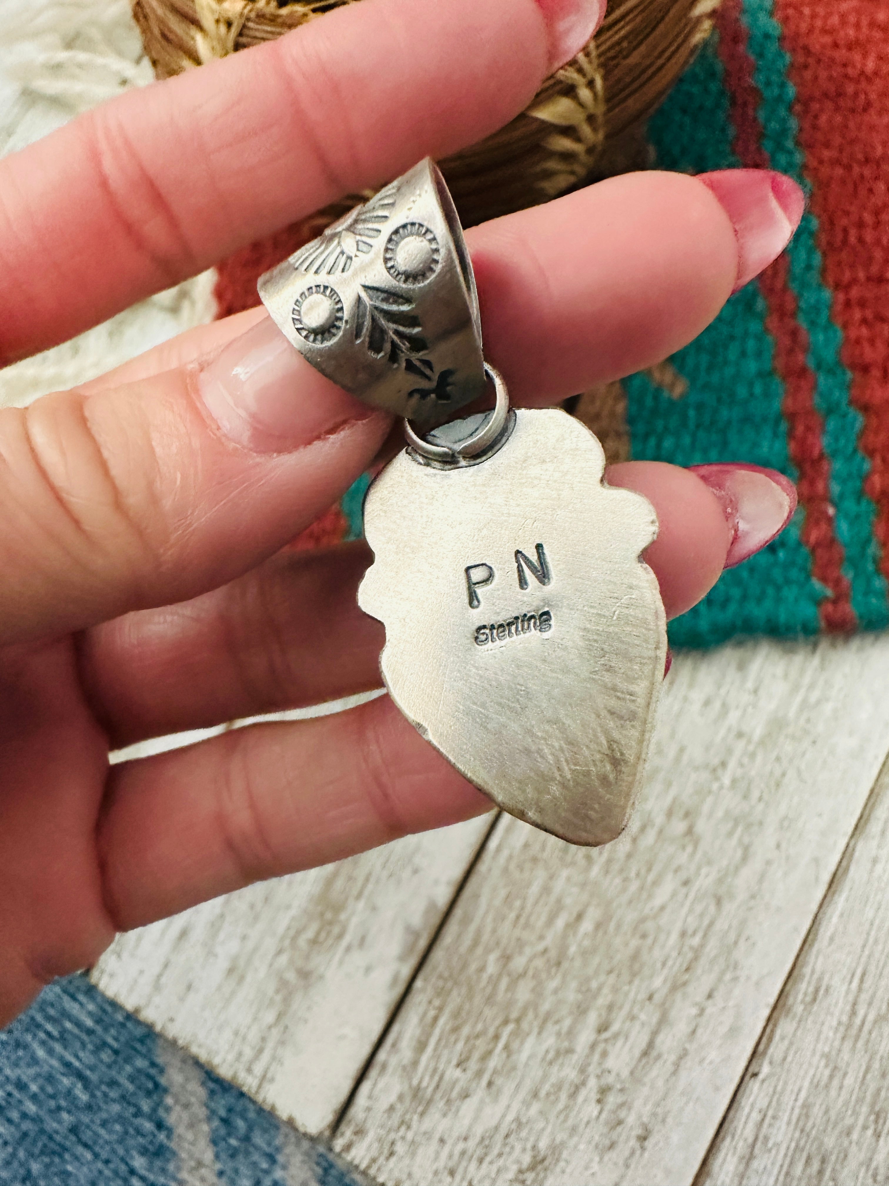 Handcrafted Sterling Silver & Multi Turquoise Pendant