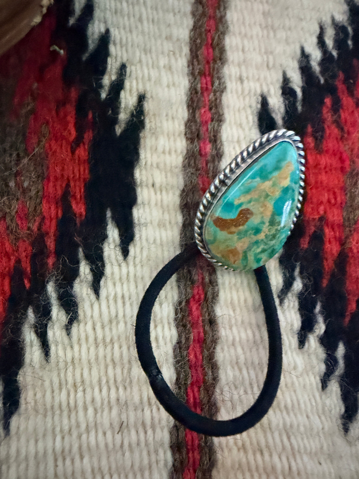 Handcrafted Turquoise & Sterling Silver Hair Tie Charm