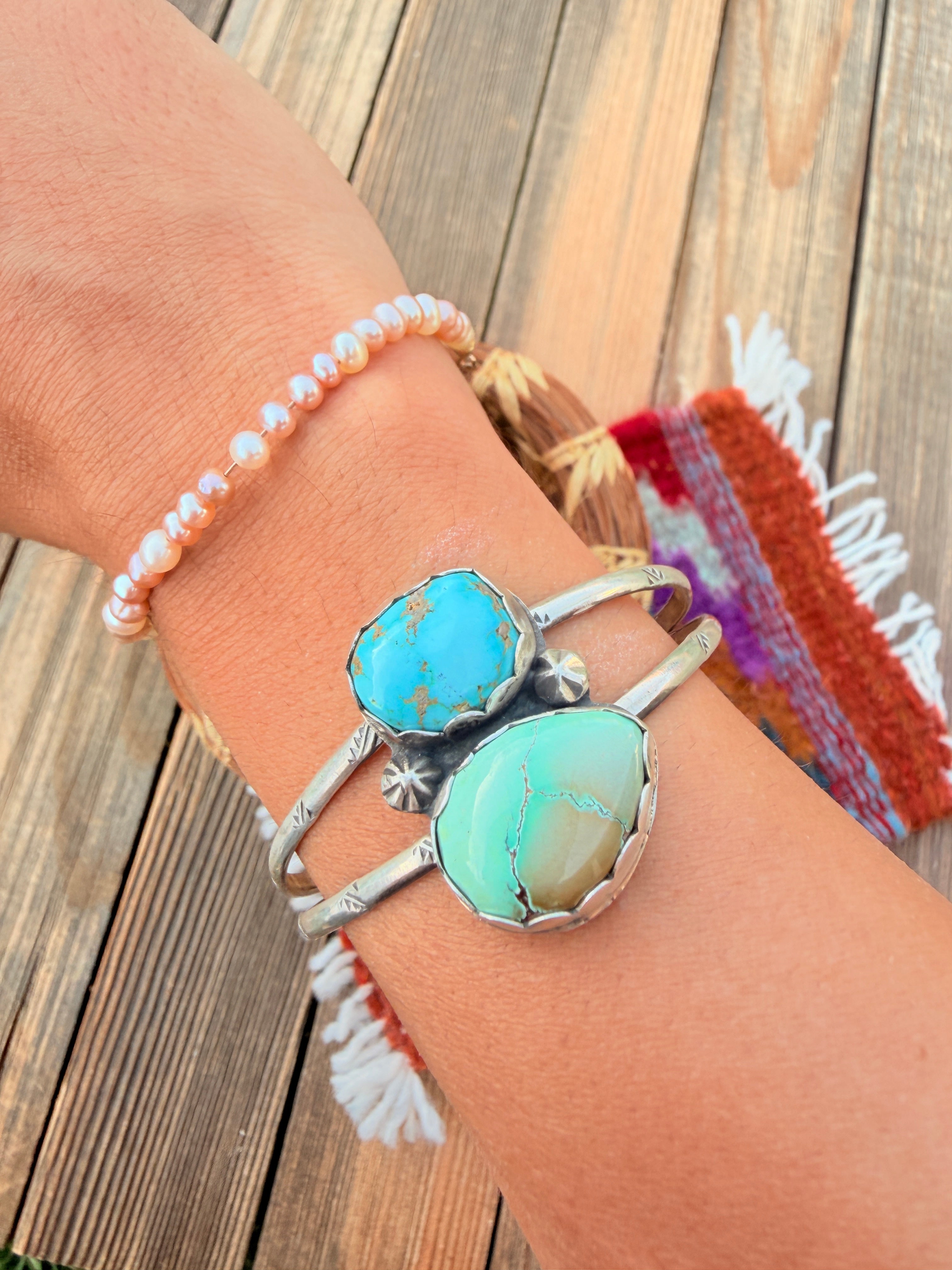 Handcrafted Turquoise & Sterling Silver Cuff Bracelet