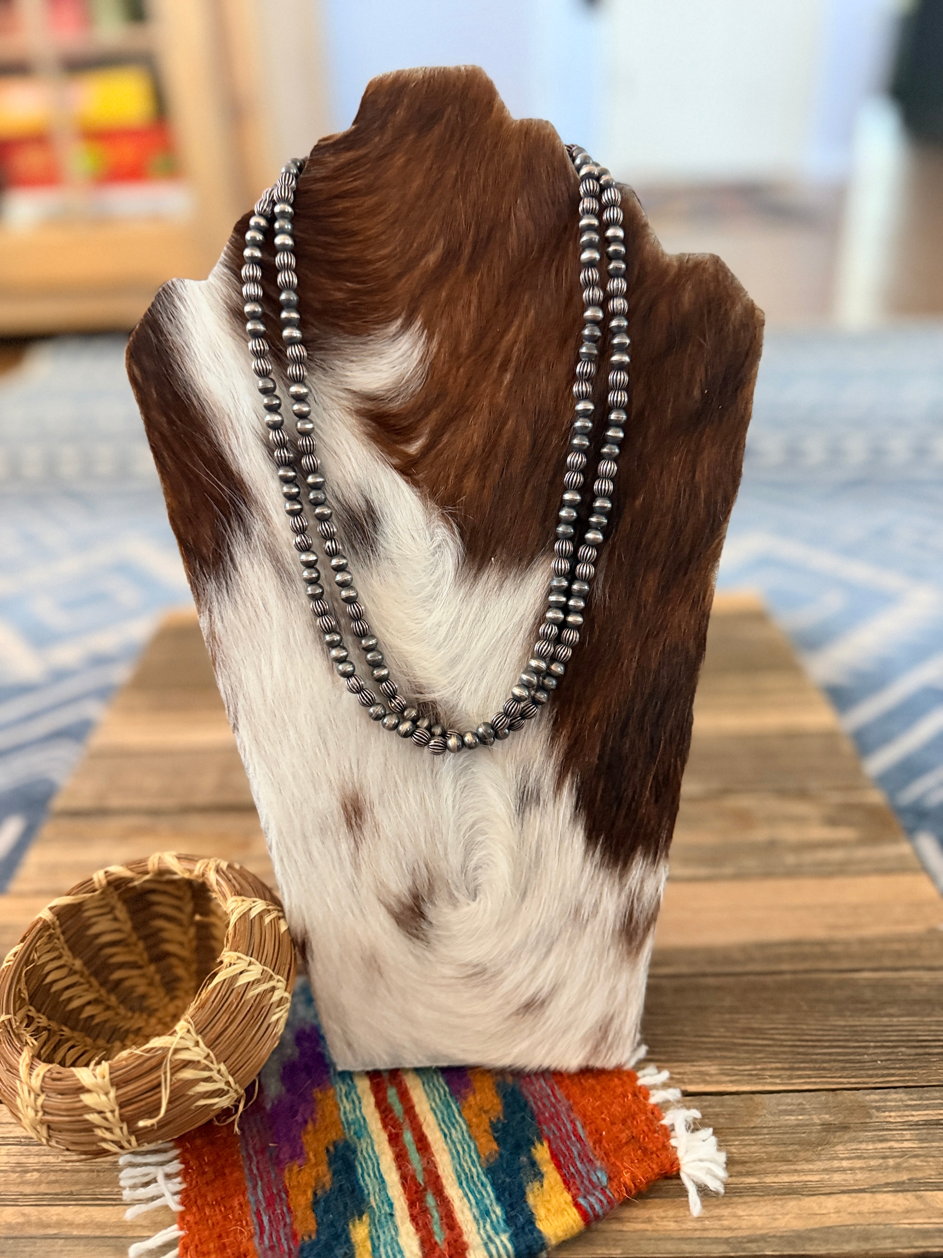 Handcrafted Sterling Silver Pearl 40” Mixed Bead Necklace