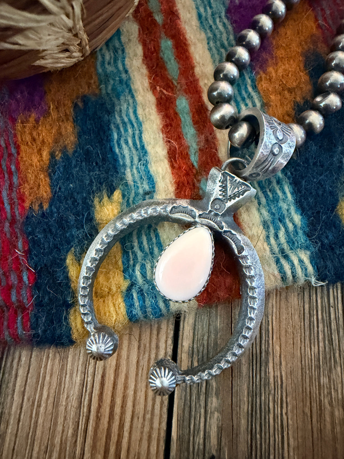 Handcrafted Sterling Silver & Queen Pink Conch Naja Pendant by Kevin Billah