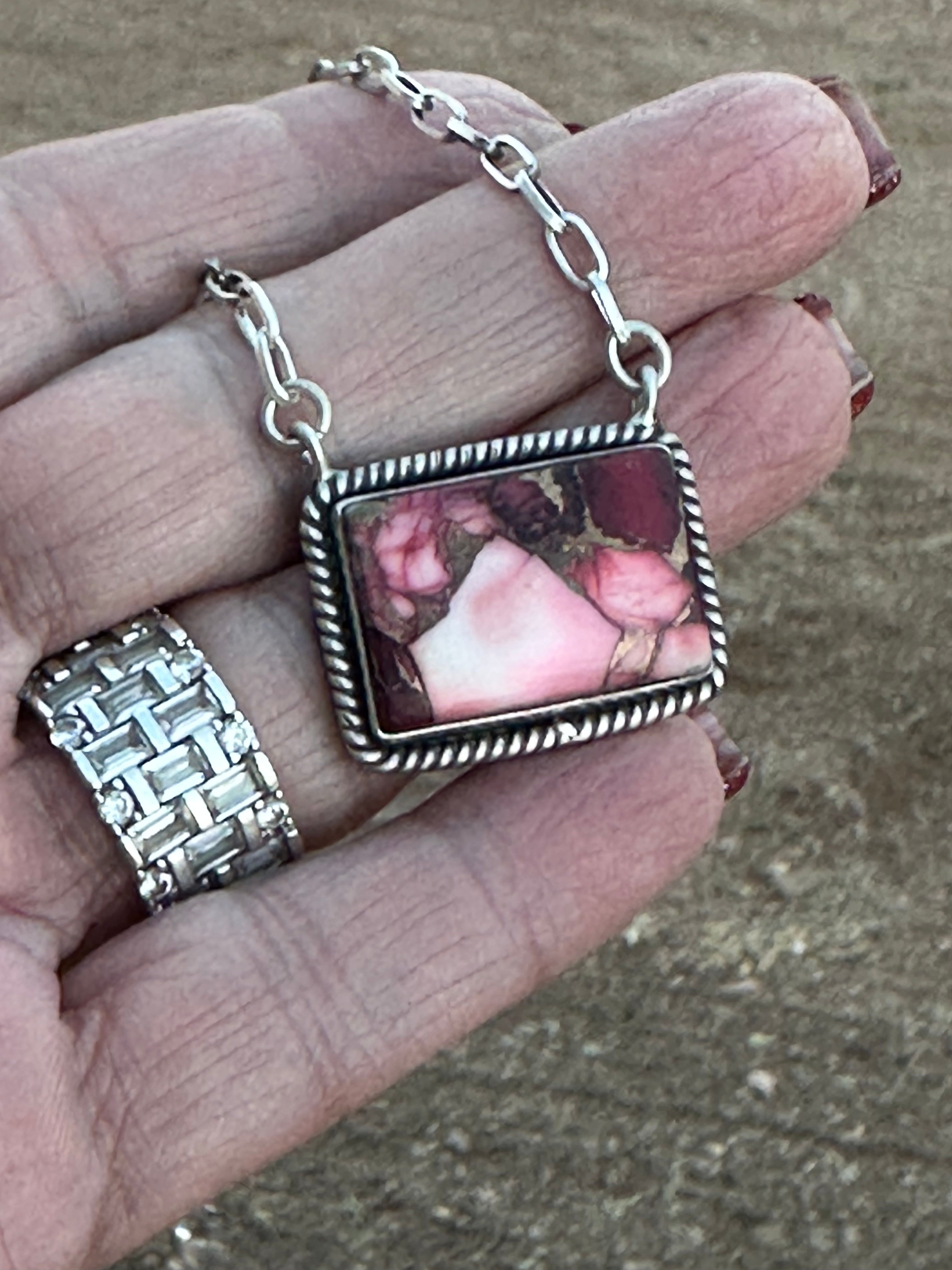 Beautiful Handmade Sterling Silver Dahlia Rose Necklace