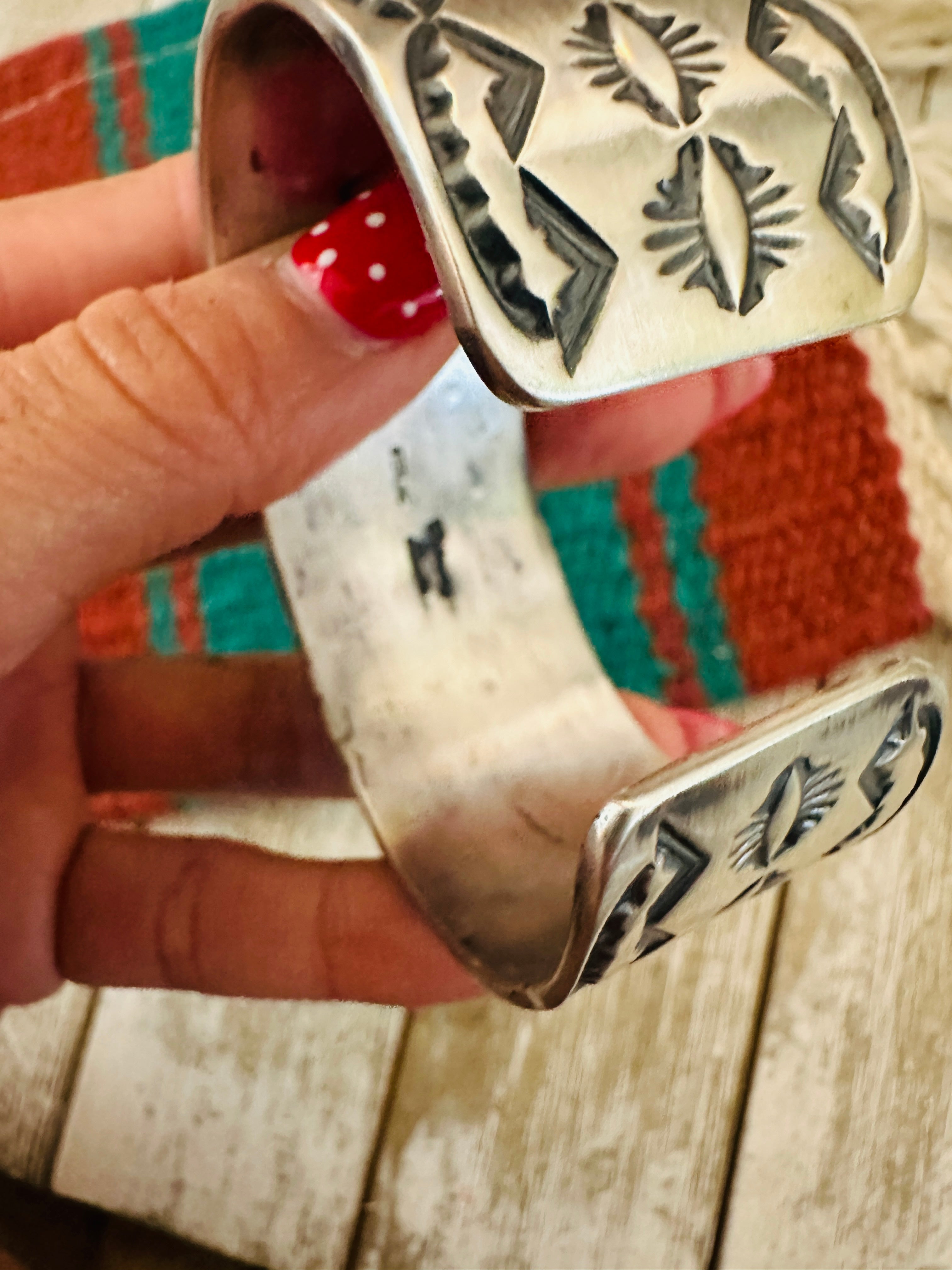Handcrafted Sterling Silver & Turquoise Cuff Bracelet by Chimney Butte /