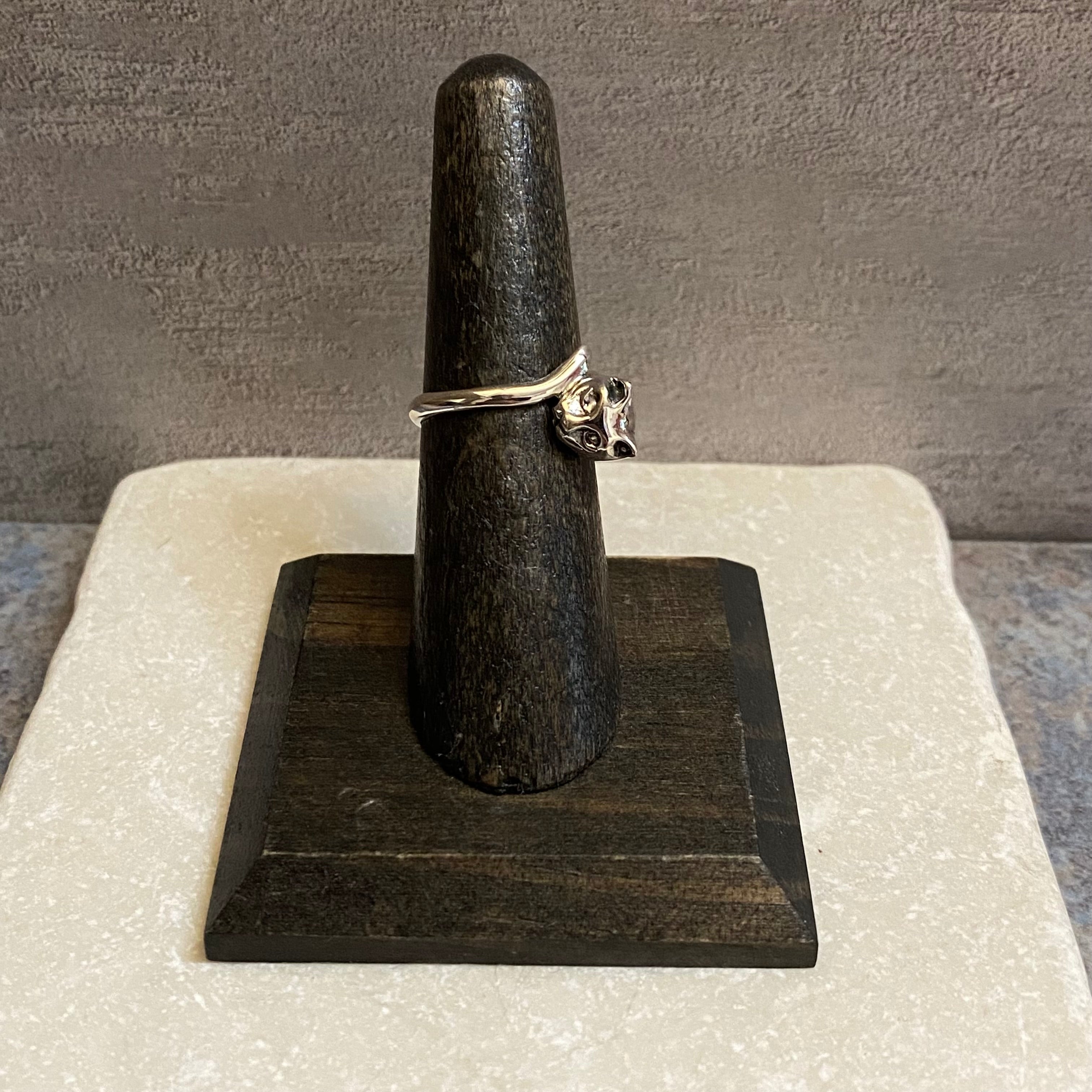 Sterling Silver Intricate Cat Ring