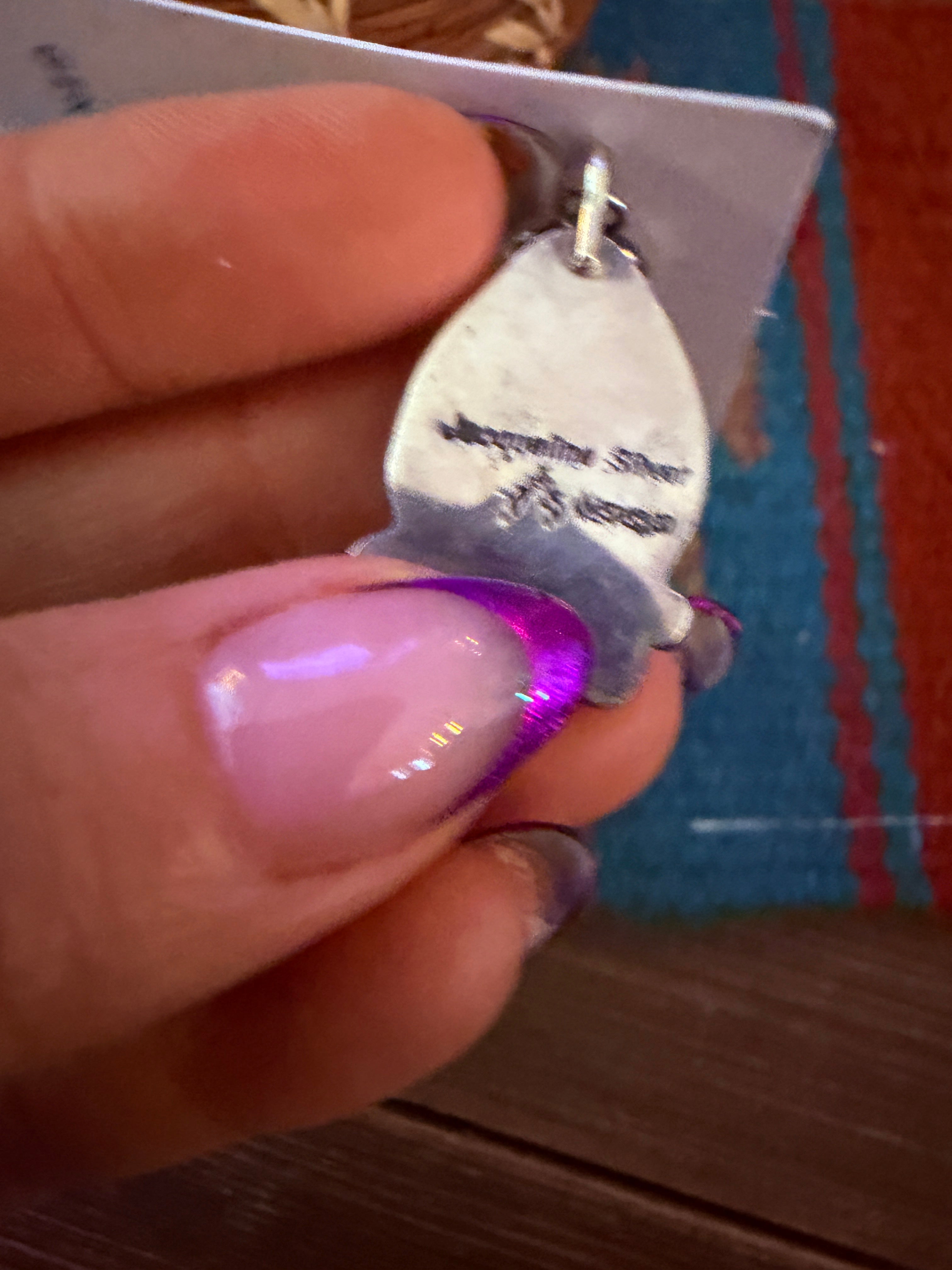 Handcrafted Royston Turquoise & Sterling Silver Dangle Earrings by Jacqueline Silver