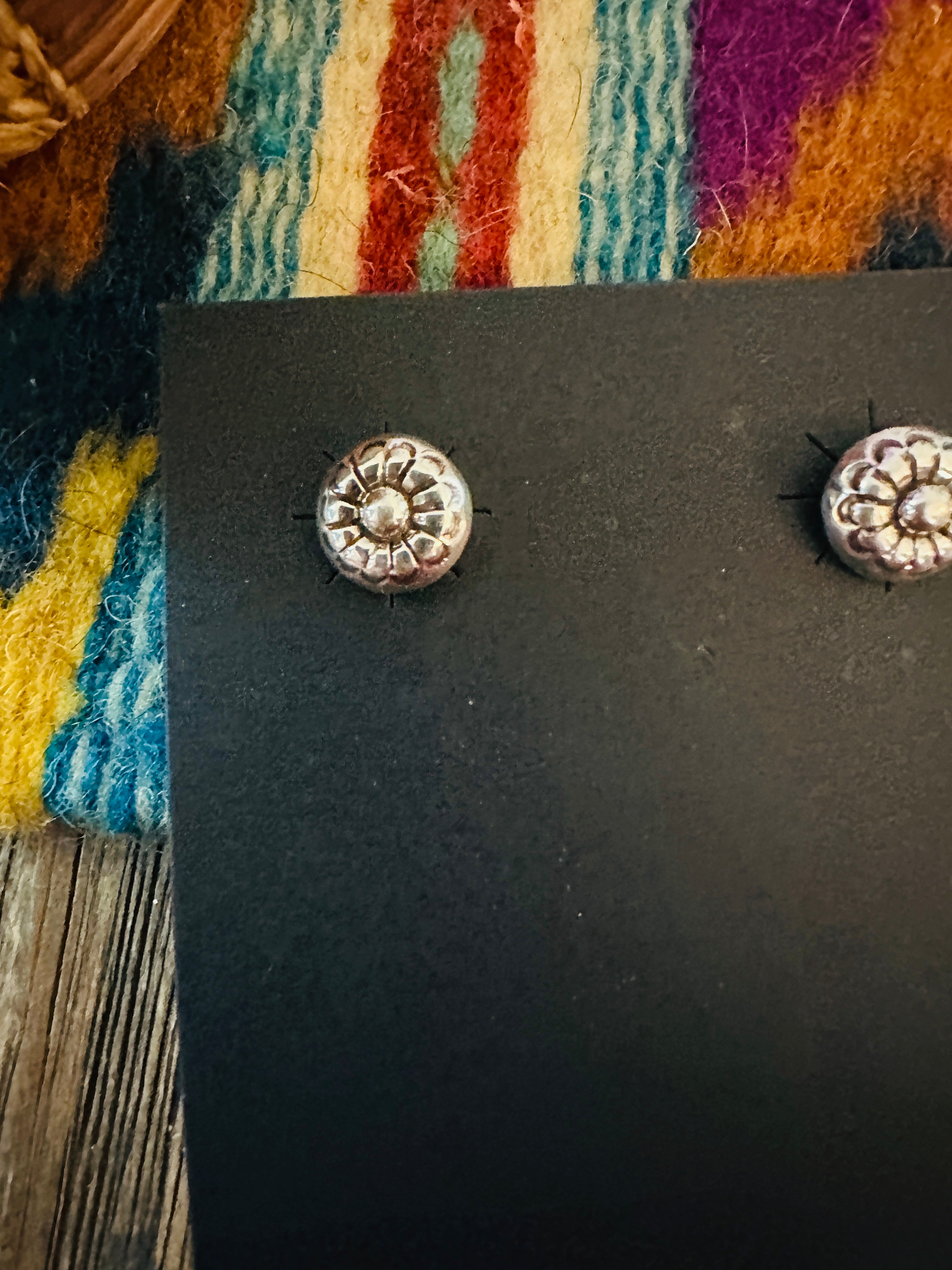 Handcrafted Sterling Silver Mini Concho Stud Earrings