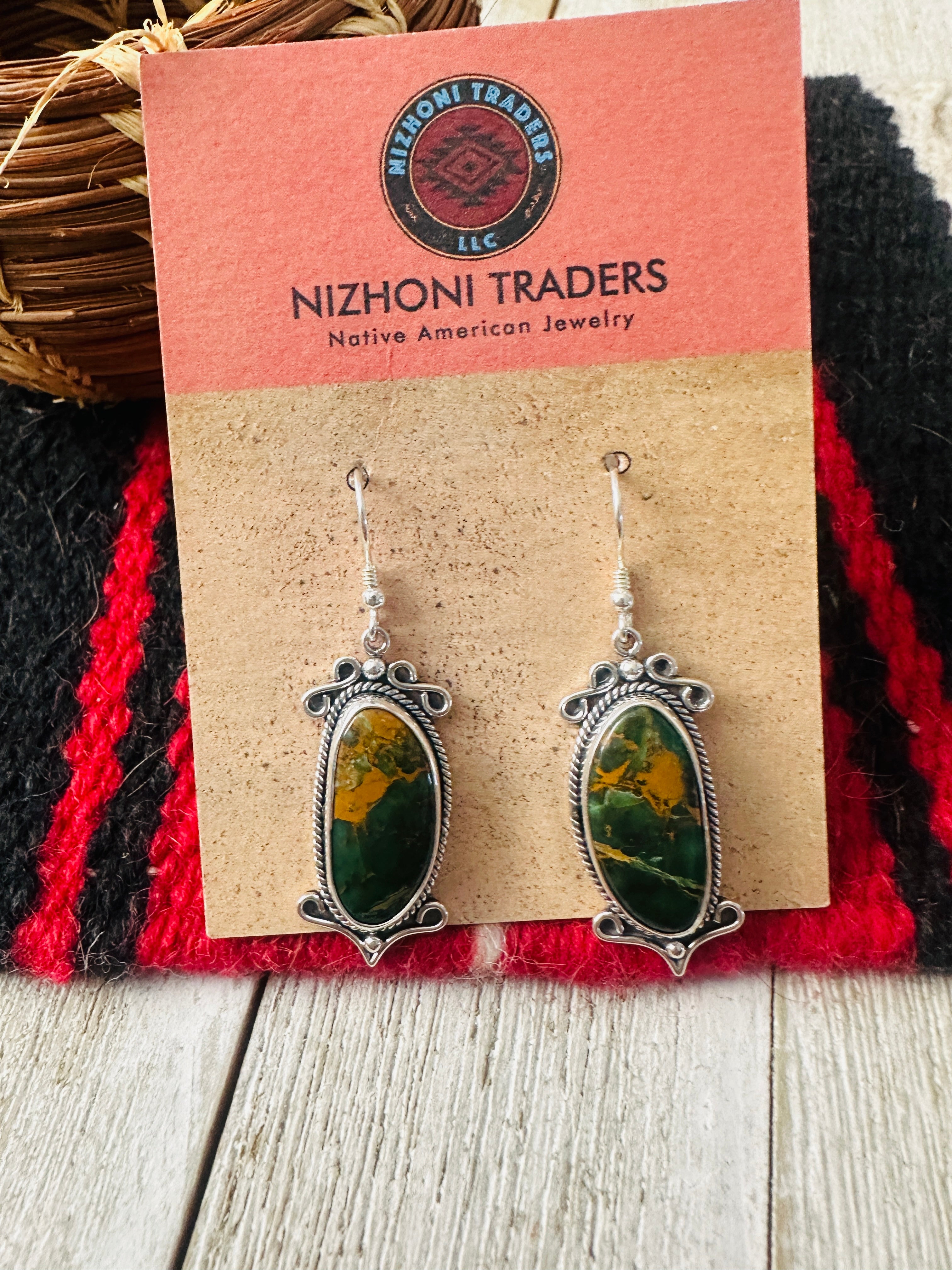 Handcrafted Sonoran Jasper & Sterling Silver Dangle Earrings