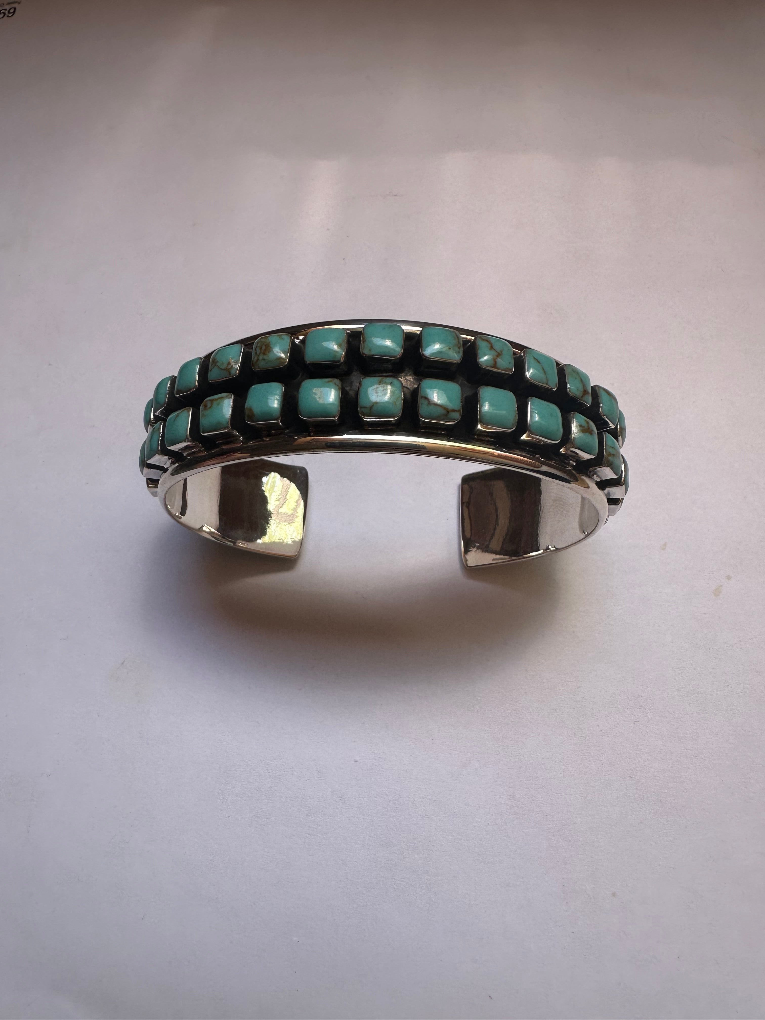 Handmade Turquoise & Sterling Silver Cuff Bracelet