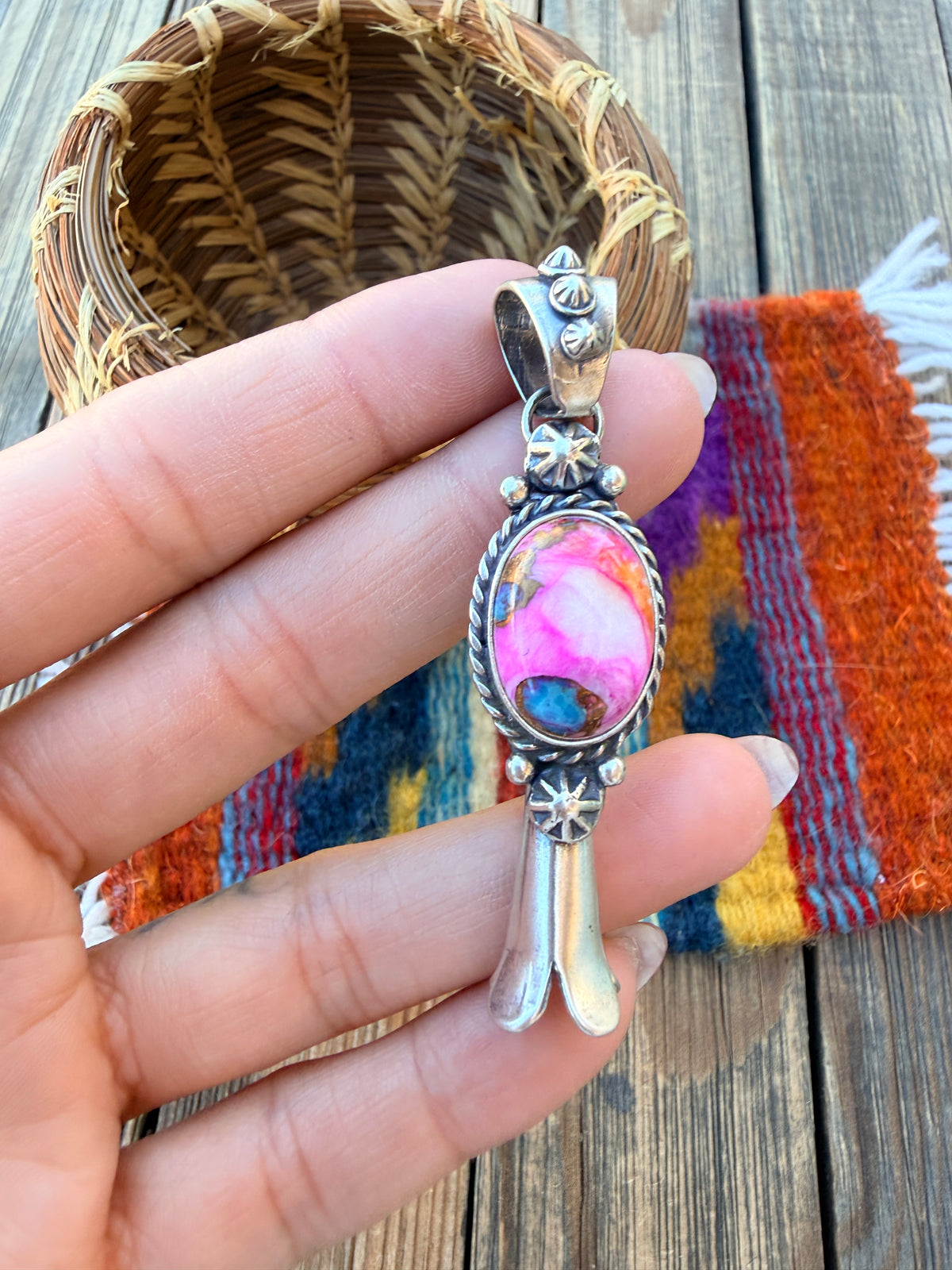 Handcrafted Sterling Silver & Pink Dream Blossom Pendant