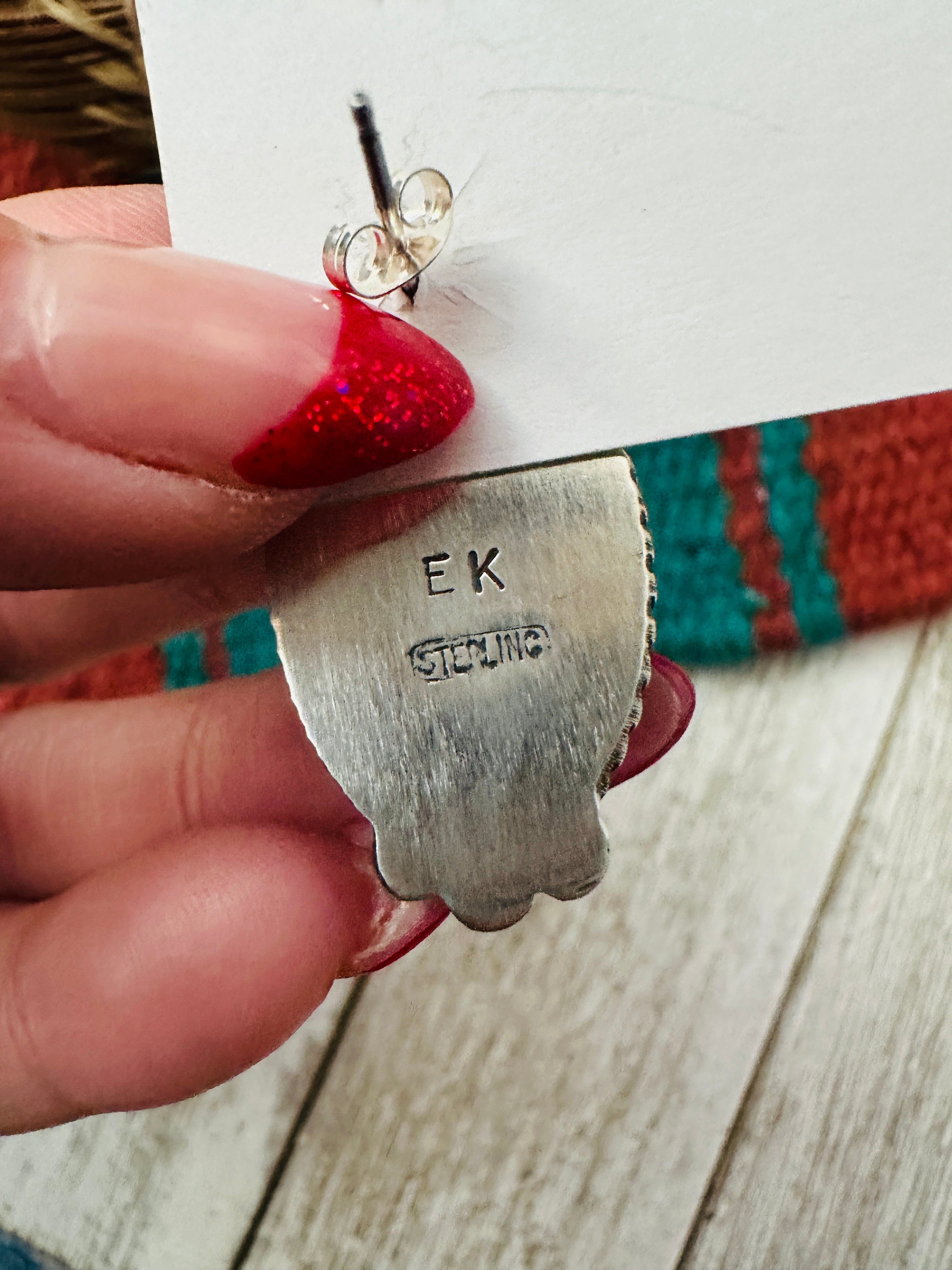 Handcrafted Turquoise & Sterling Silver Post Earrings