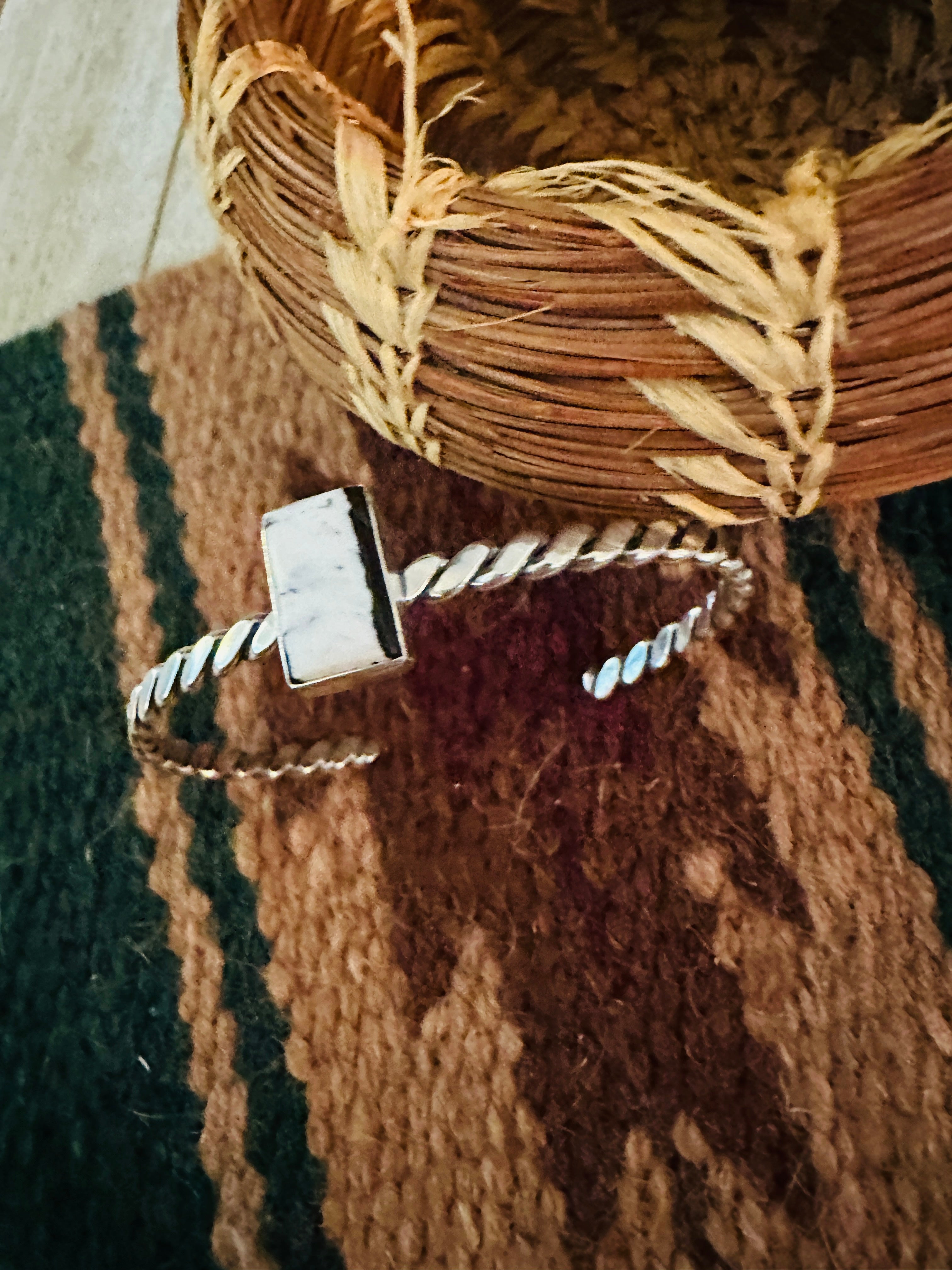 Handcrafted Sterling Silver & White Buffalo Cuff Bracelet