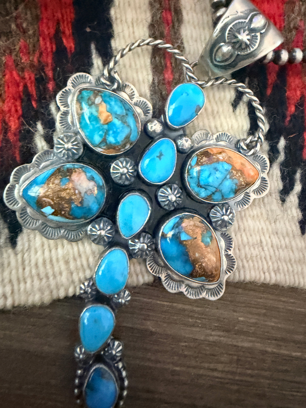 Handcrafted Sterling Silver, Spice & Turquoise Dragonfly Pendant by Alice McShirley