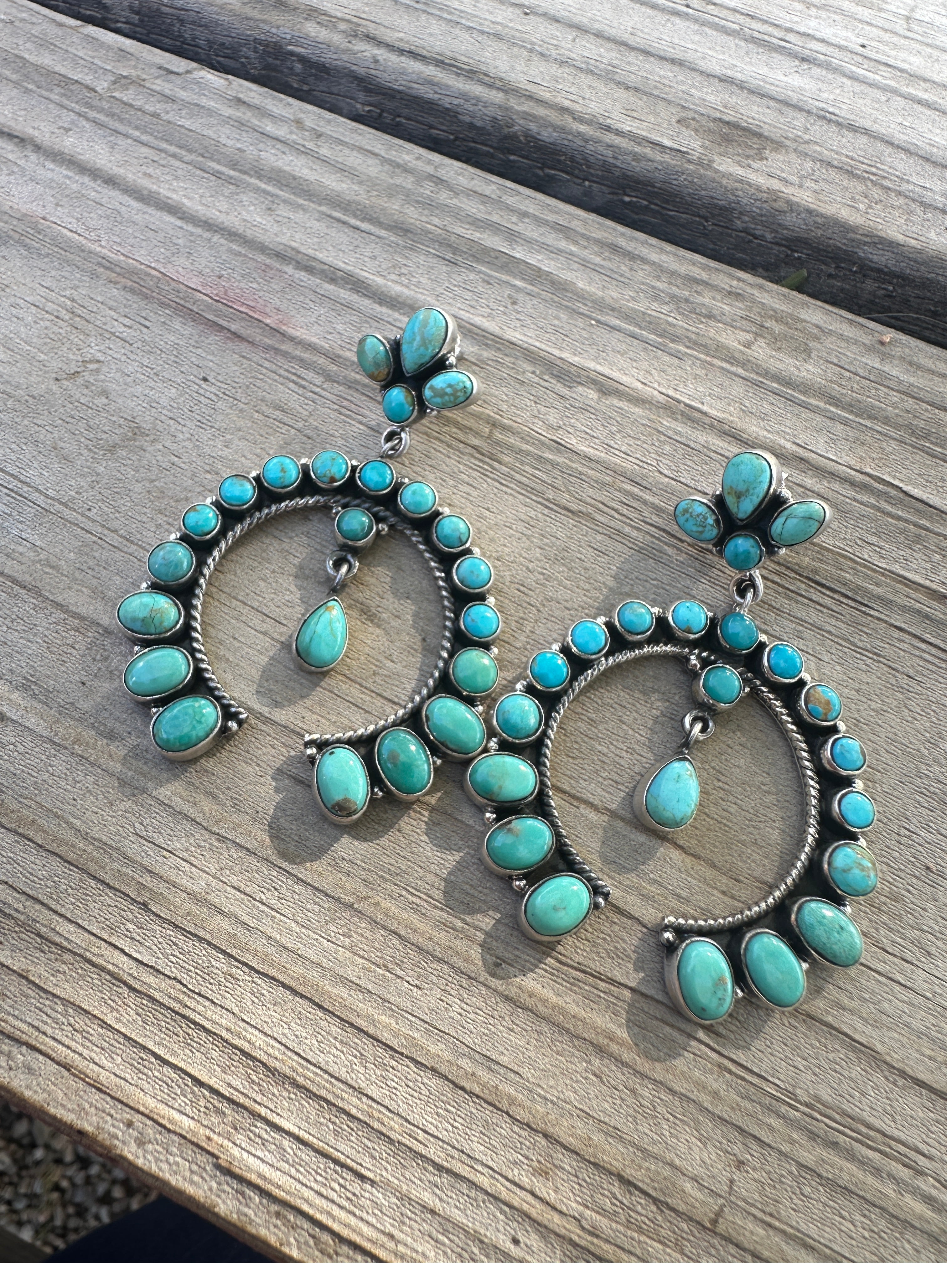 Handmade Turquoise and Sterling Silver Naja Dangles