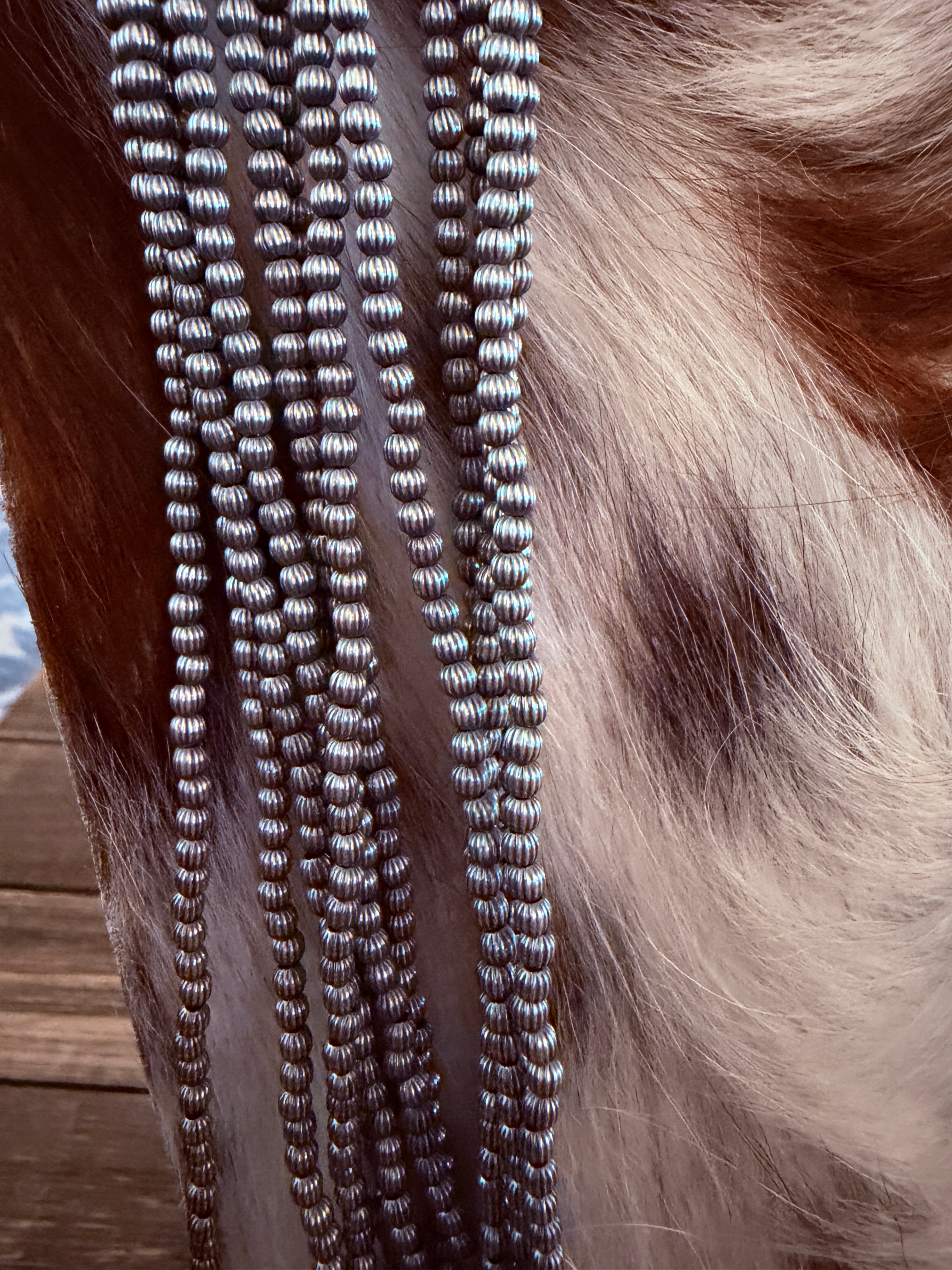 Handcrafted Sterling Silver Pearl 60” Six-Strand Melon Bead Necklace