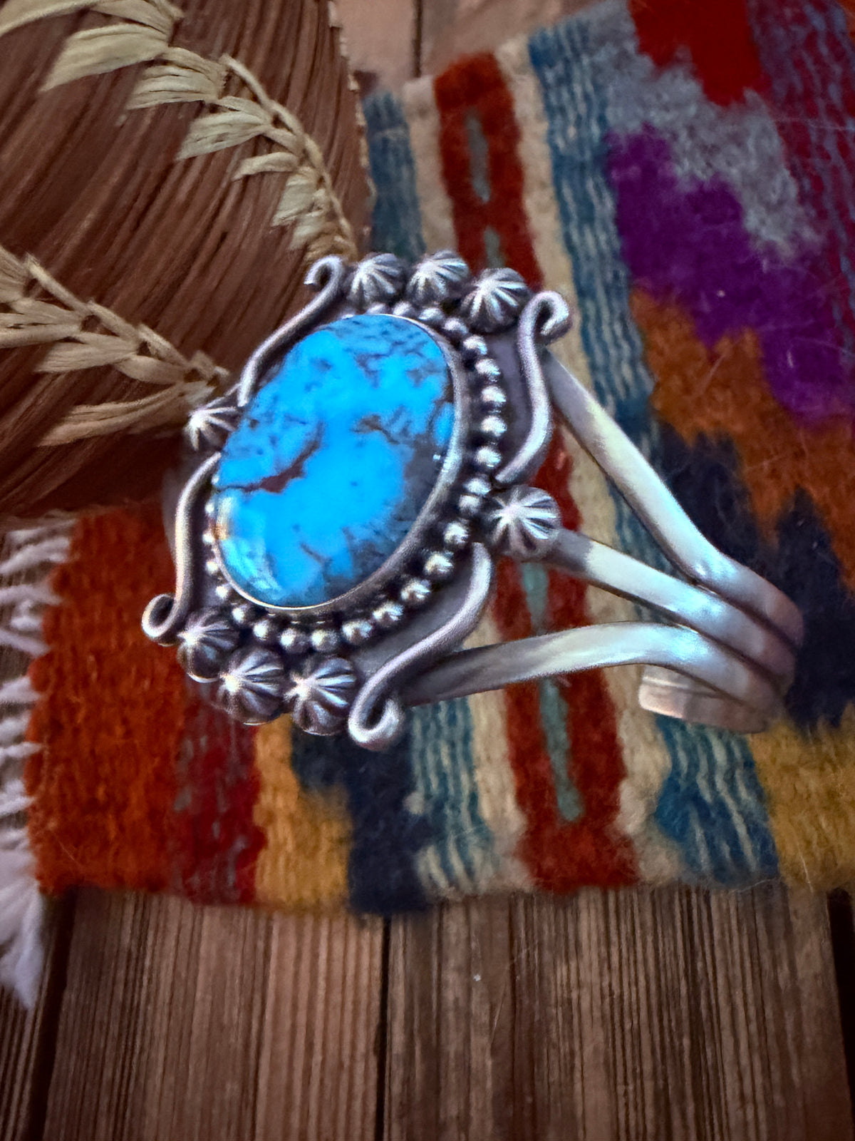 Handcrafted Sterling Silver and Turquoise Cuff Bracelet
