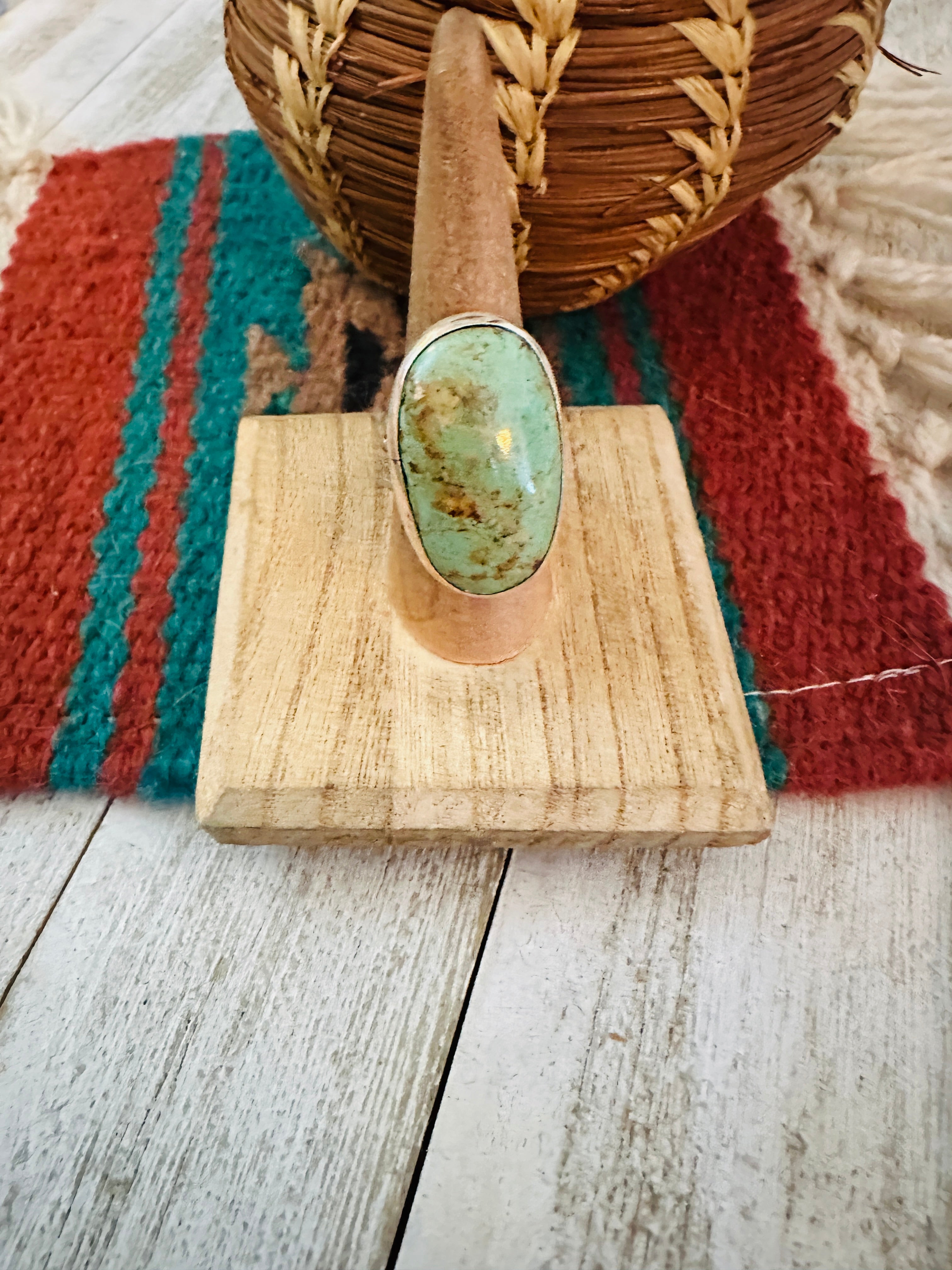 Navajo Royston Turquoise & Sterling Silver Ring Size 7