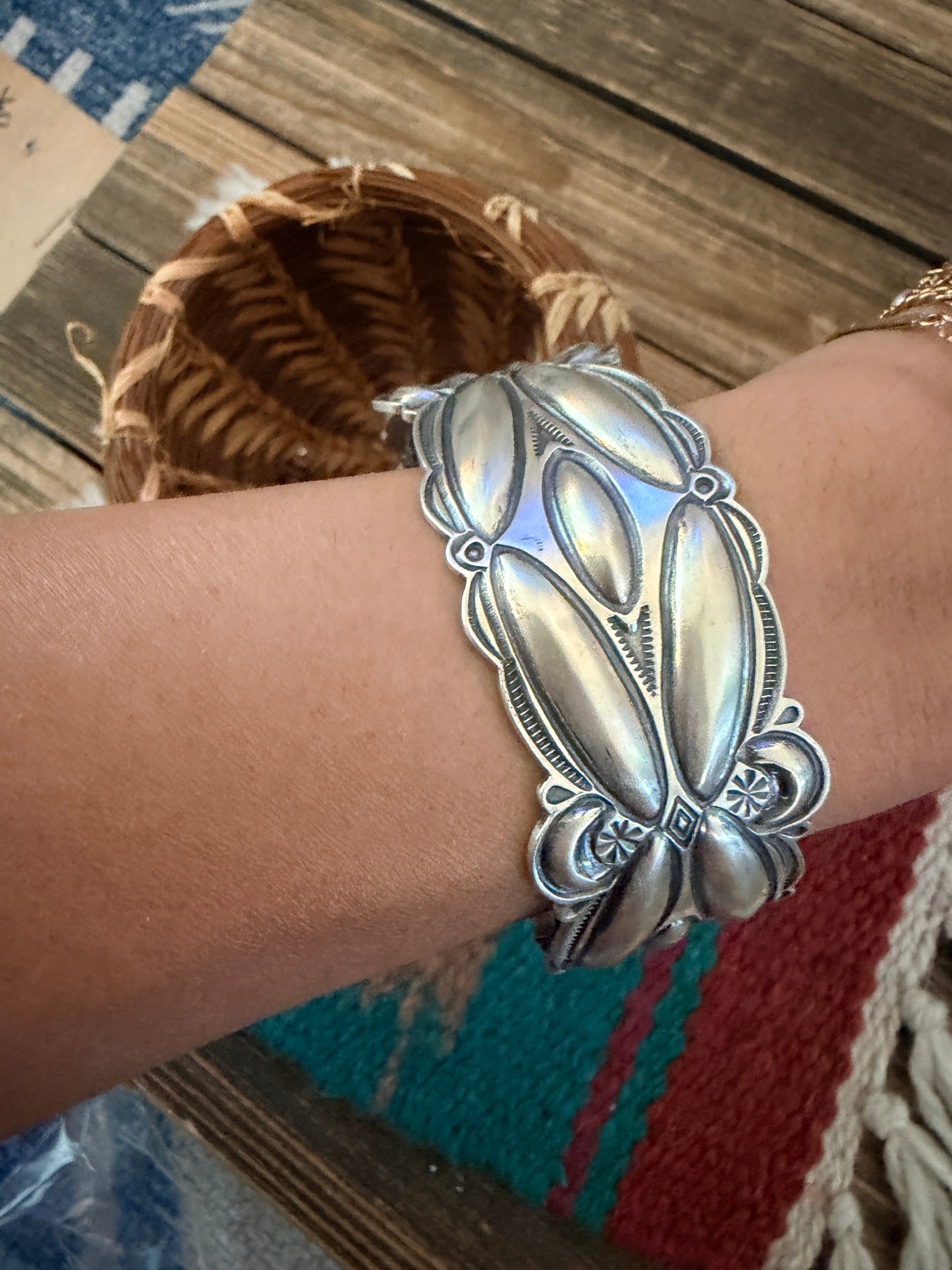 Handcrafted Sterling Silver Cuff Bracelet by Roland Dixson