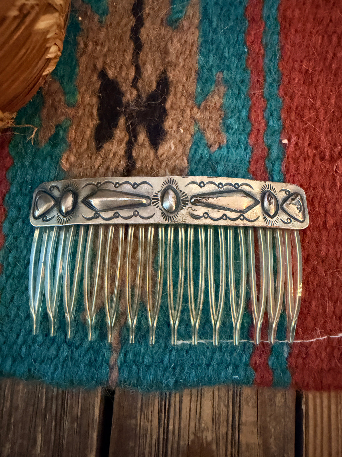 Old Pawn Handcrafted Sterling Silver Hair Comb Barrette