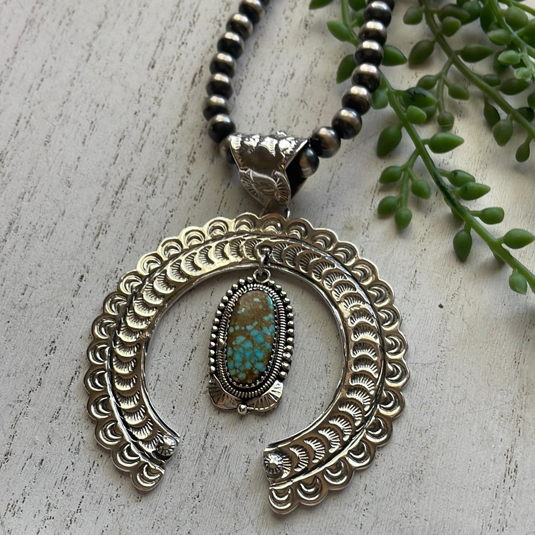 “The Statement Pendant” Handmade & Number 8 Turquoise Naja Pendant