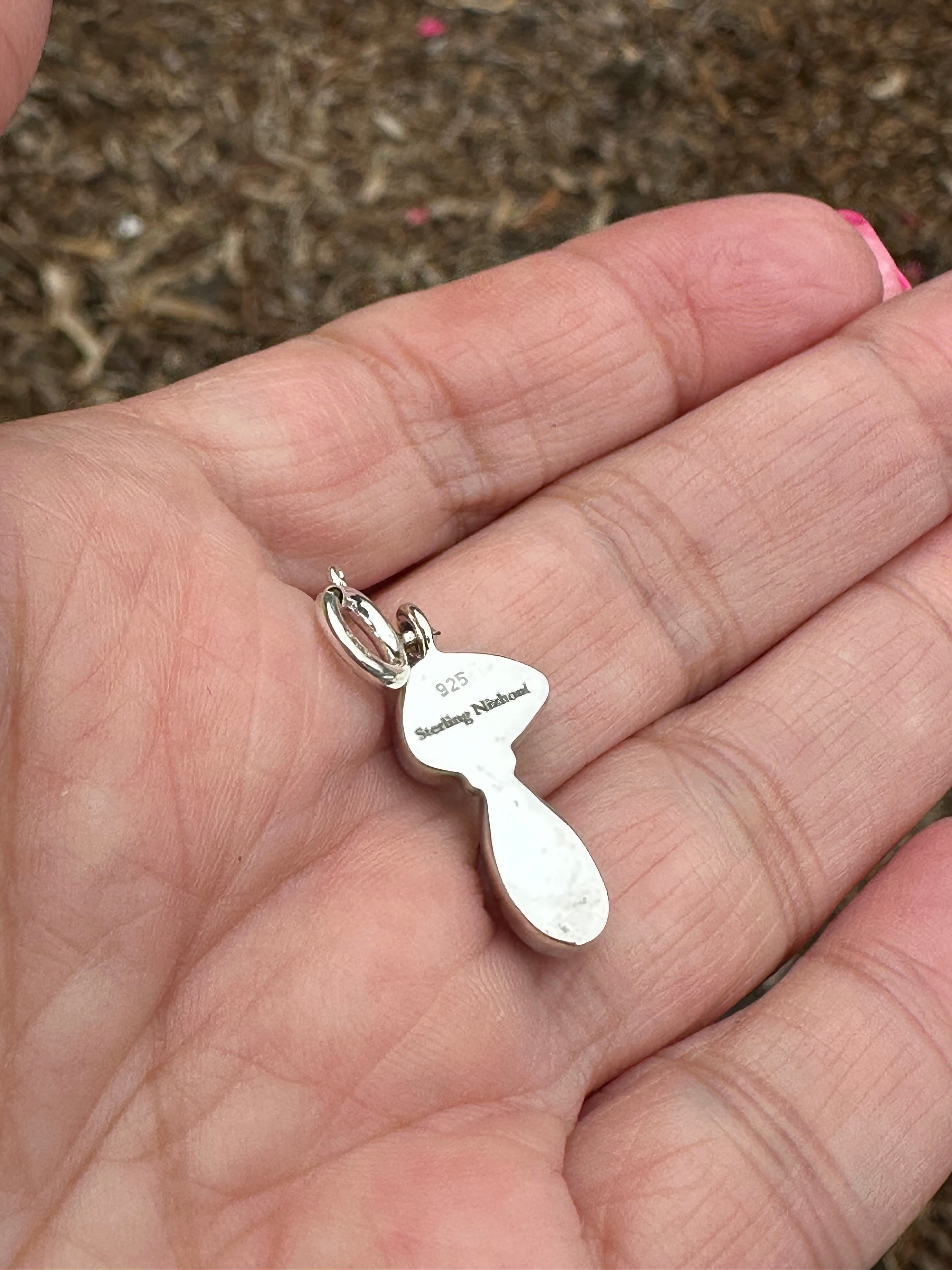 Sterling Silver and 2 Stone Turquoise Charm