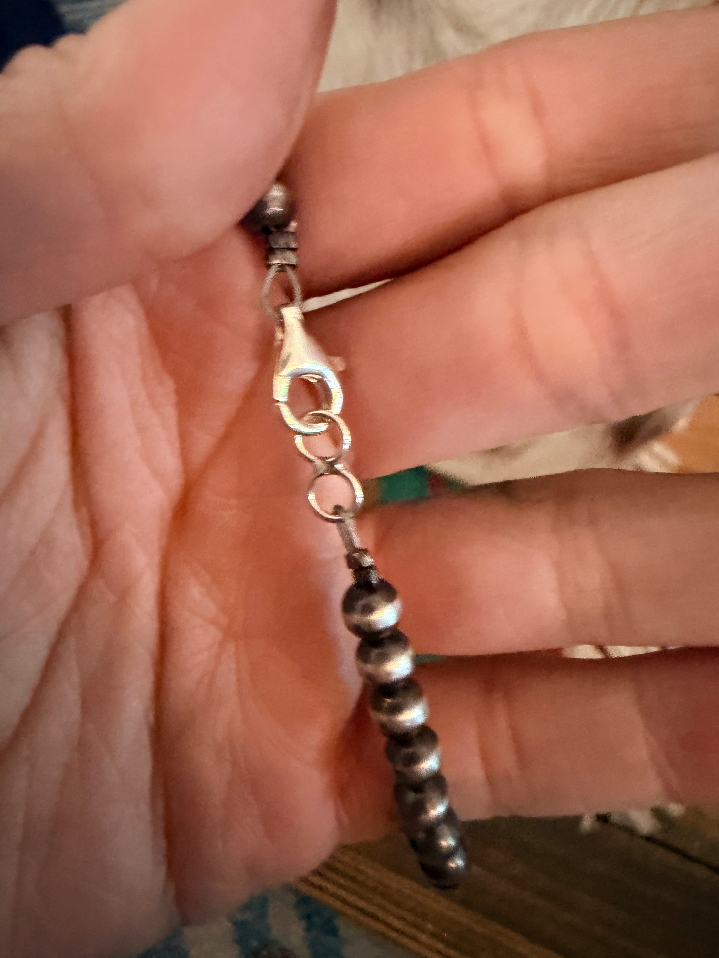 Handcrafted Spiny Oyster & 5mm Sterling Silver Pearl 18” Beaded Necklace