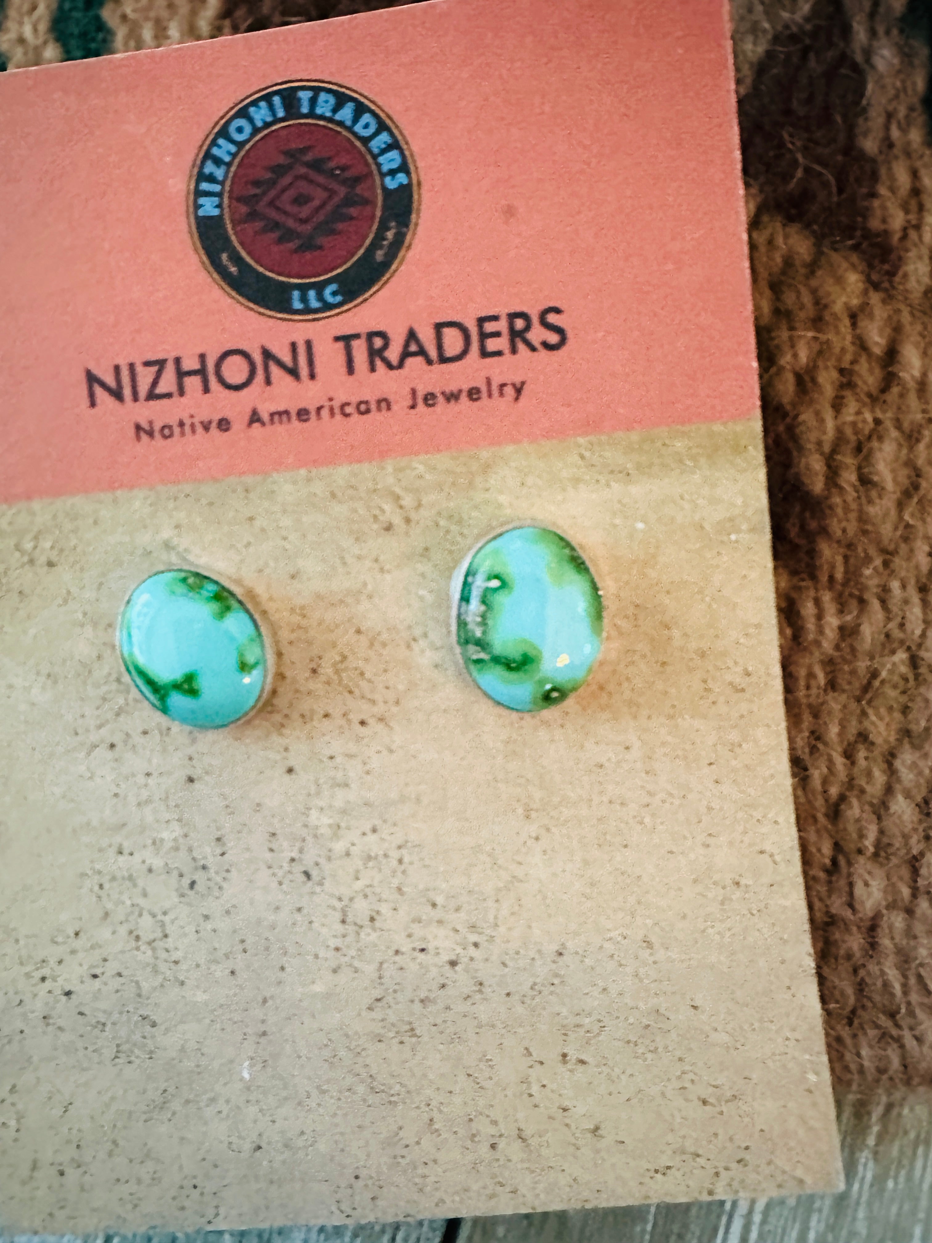 Handcrafted Sonoran Mountain Turquoise & Sterling Silver Stud Earrings