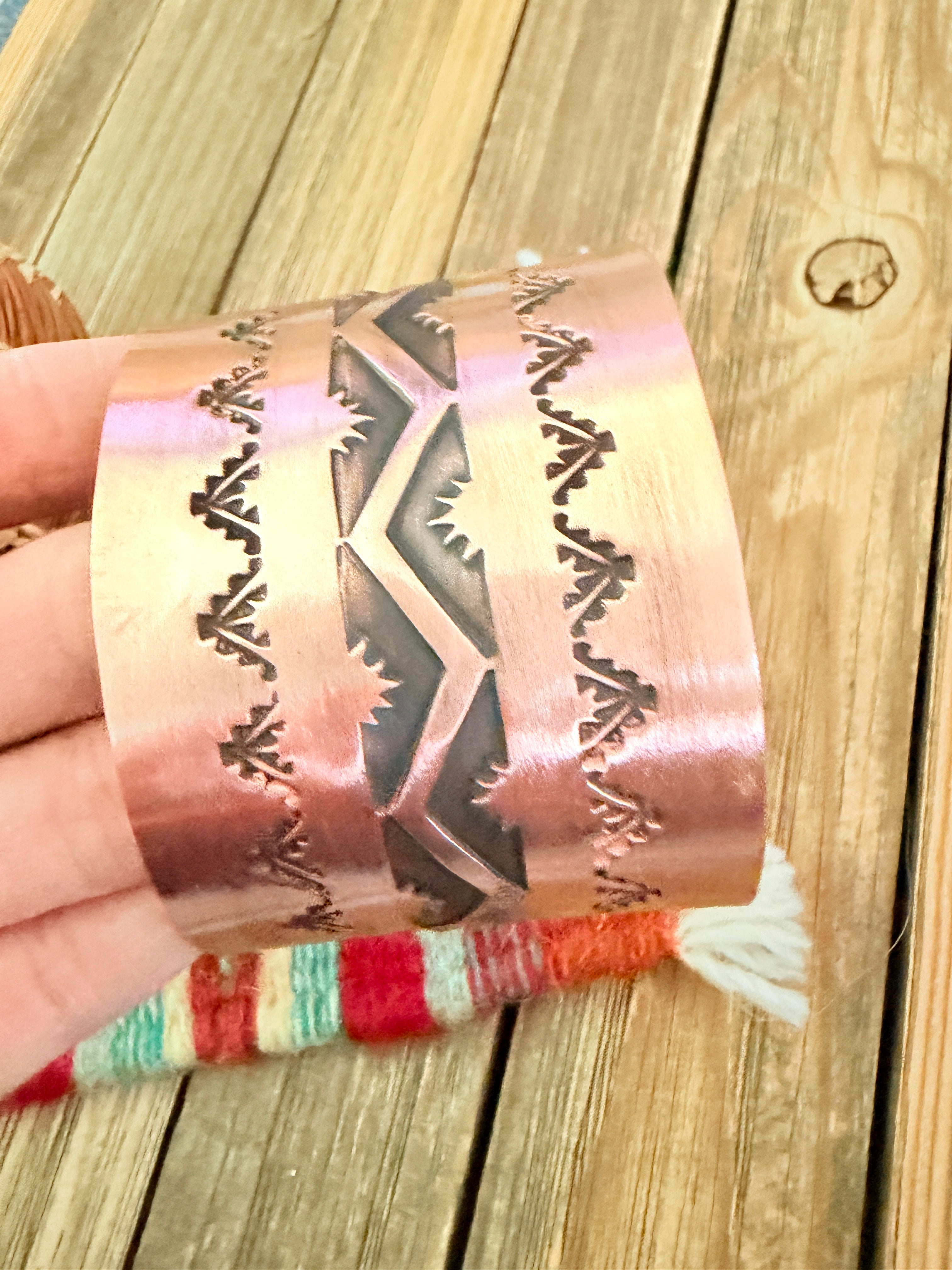 Handcrafted Copper Cuff Bracelet by Elvira Bill