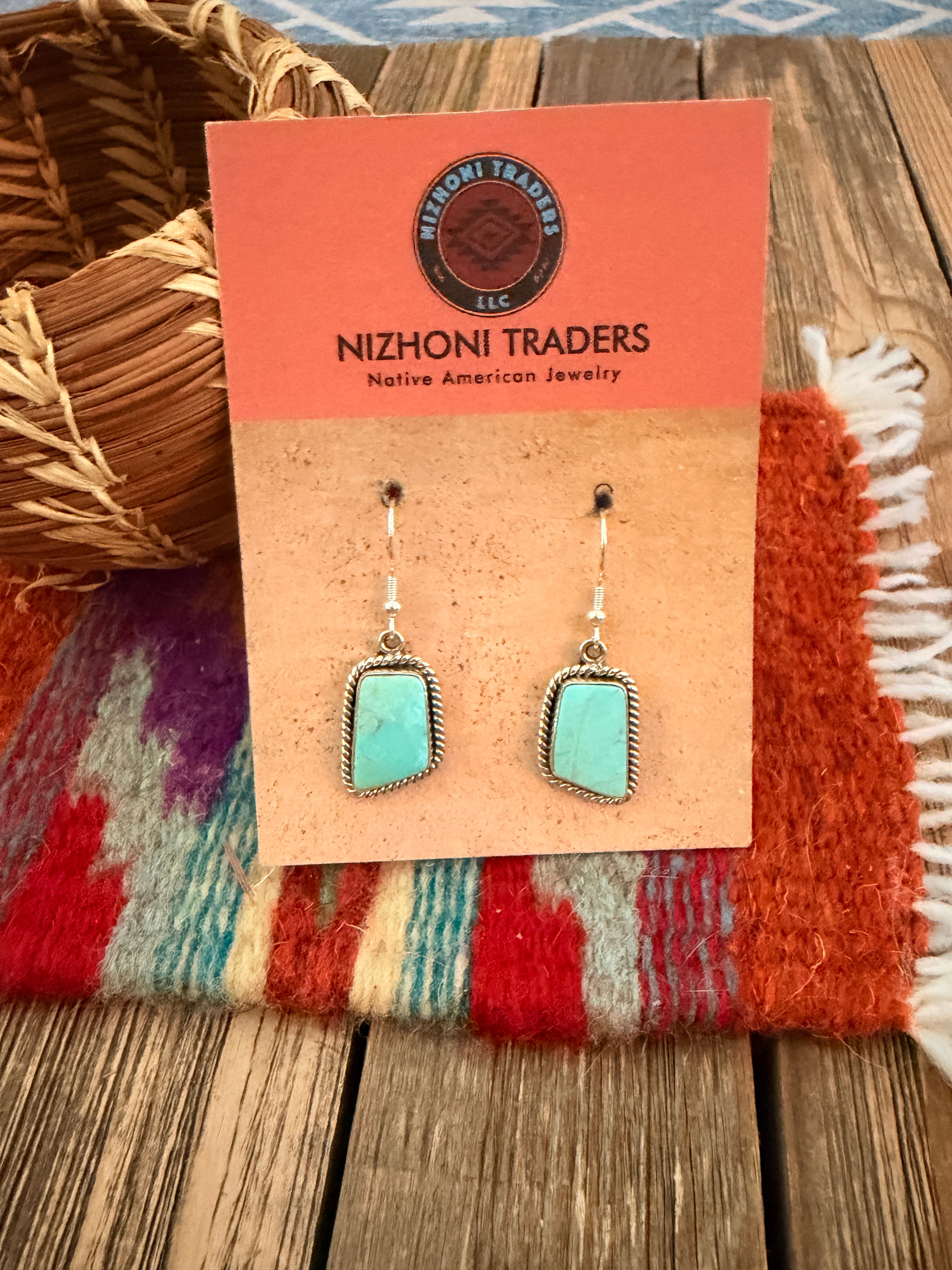 Handcrafted Turquoise & Sterling Silver Dangle Earrings