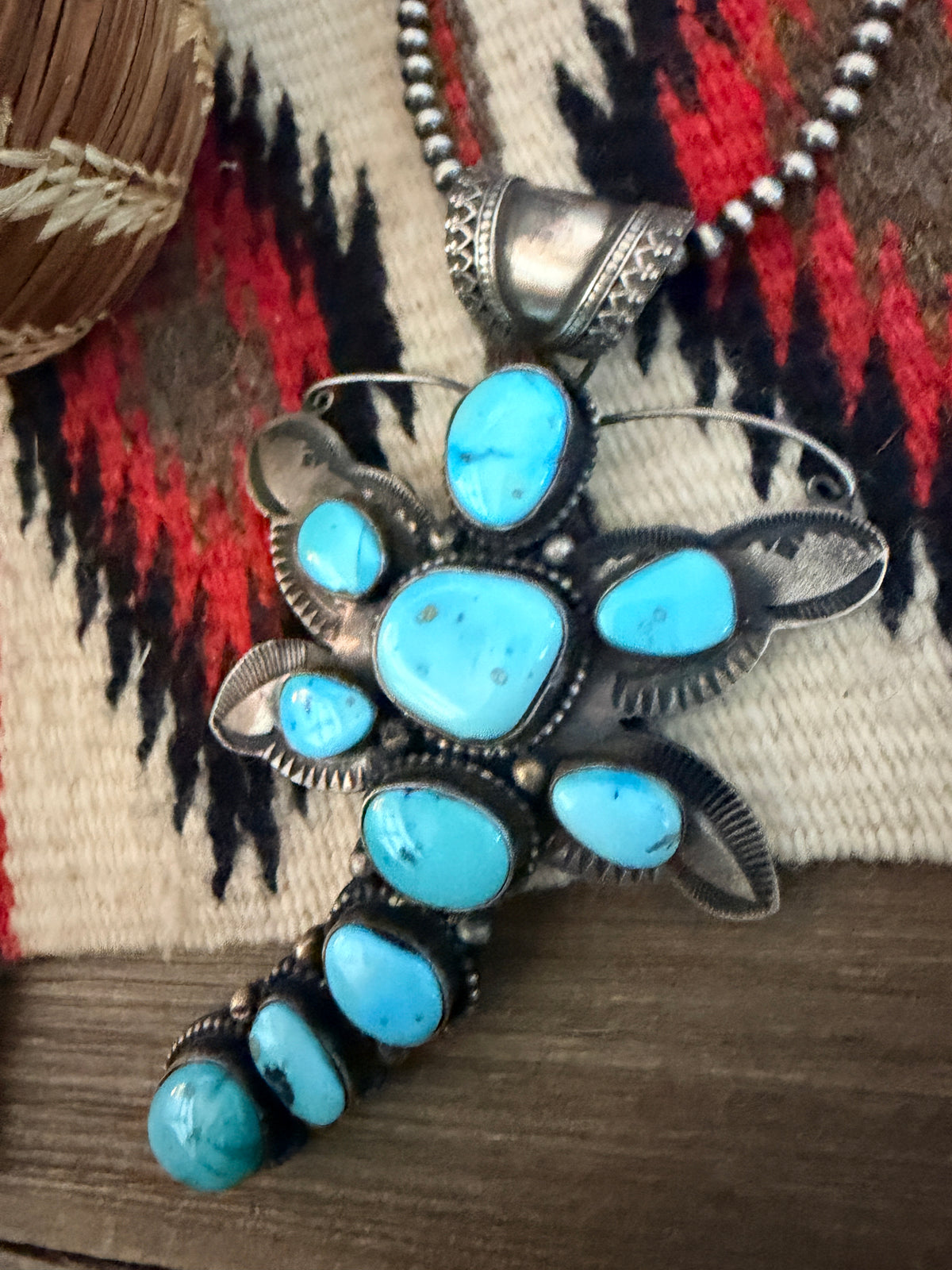 Handcrafted Sterling Silver & Turquoise Dragonfly Pendant by Shawn Cayatoneto