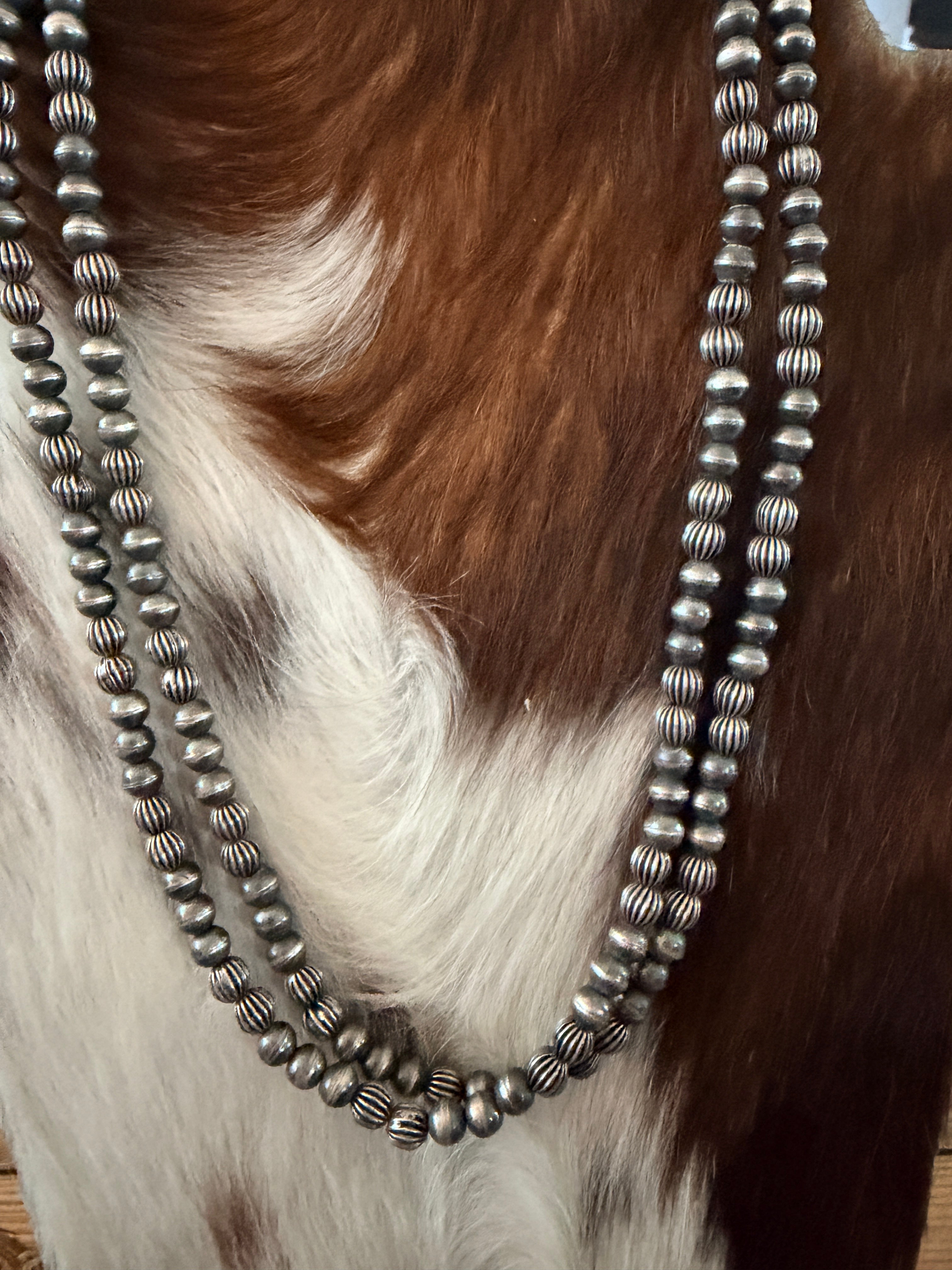 Handcrafted Sterling Silver Pearl 40” Mixed Bead Necklace