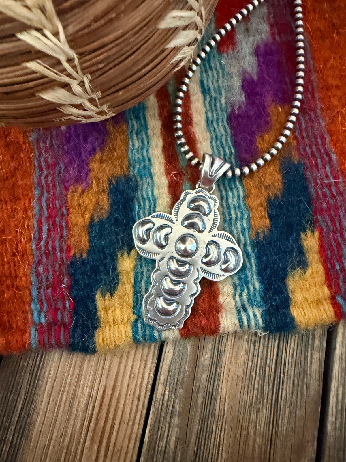 Handcrafted Sterling Silver Cross Pendant by Benson Shorty