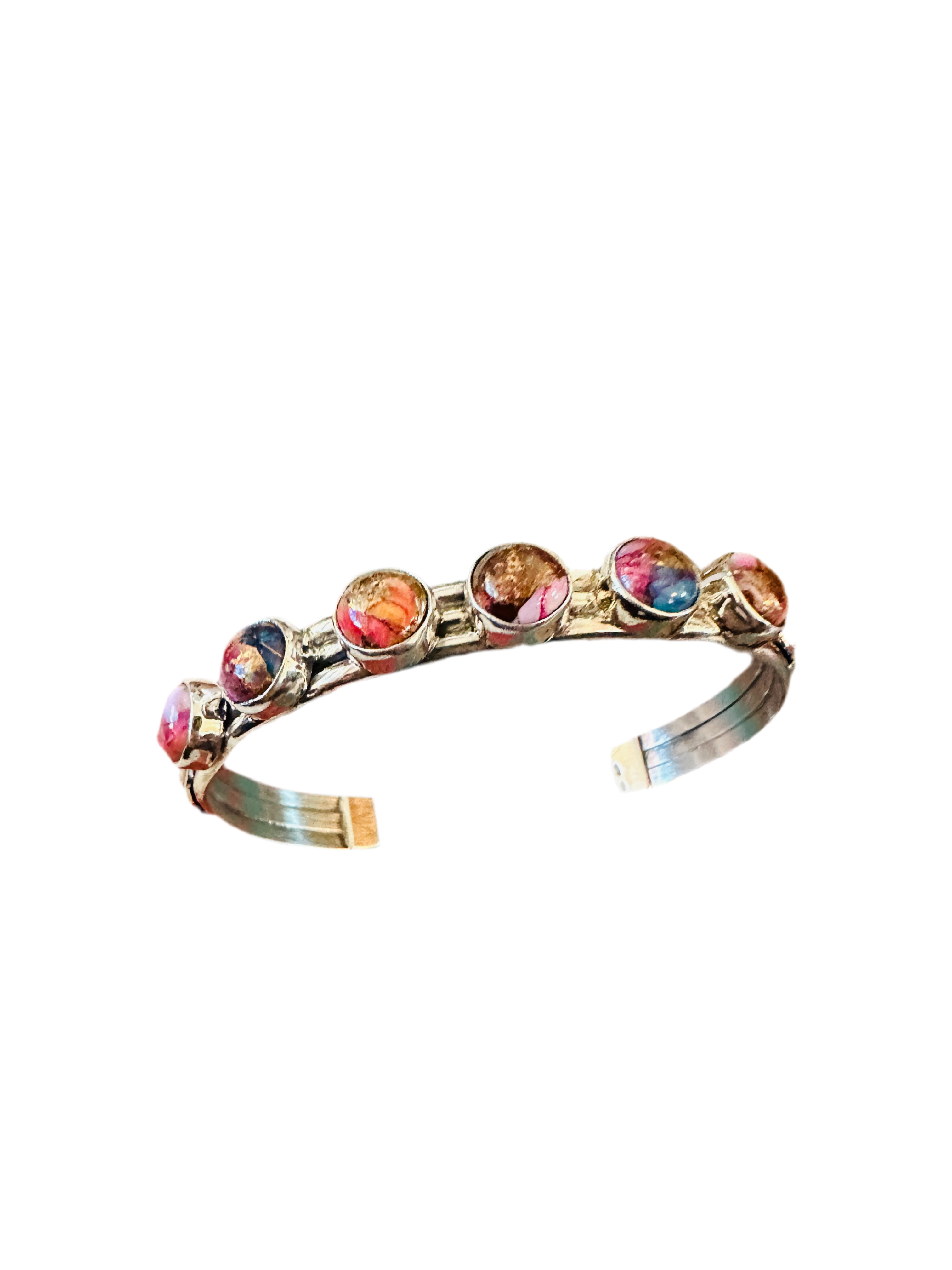 Handcrafted Sterling Silver & Pink Dream Mojave Cuff Bracelet