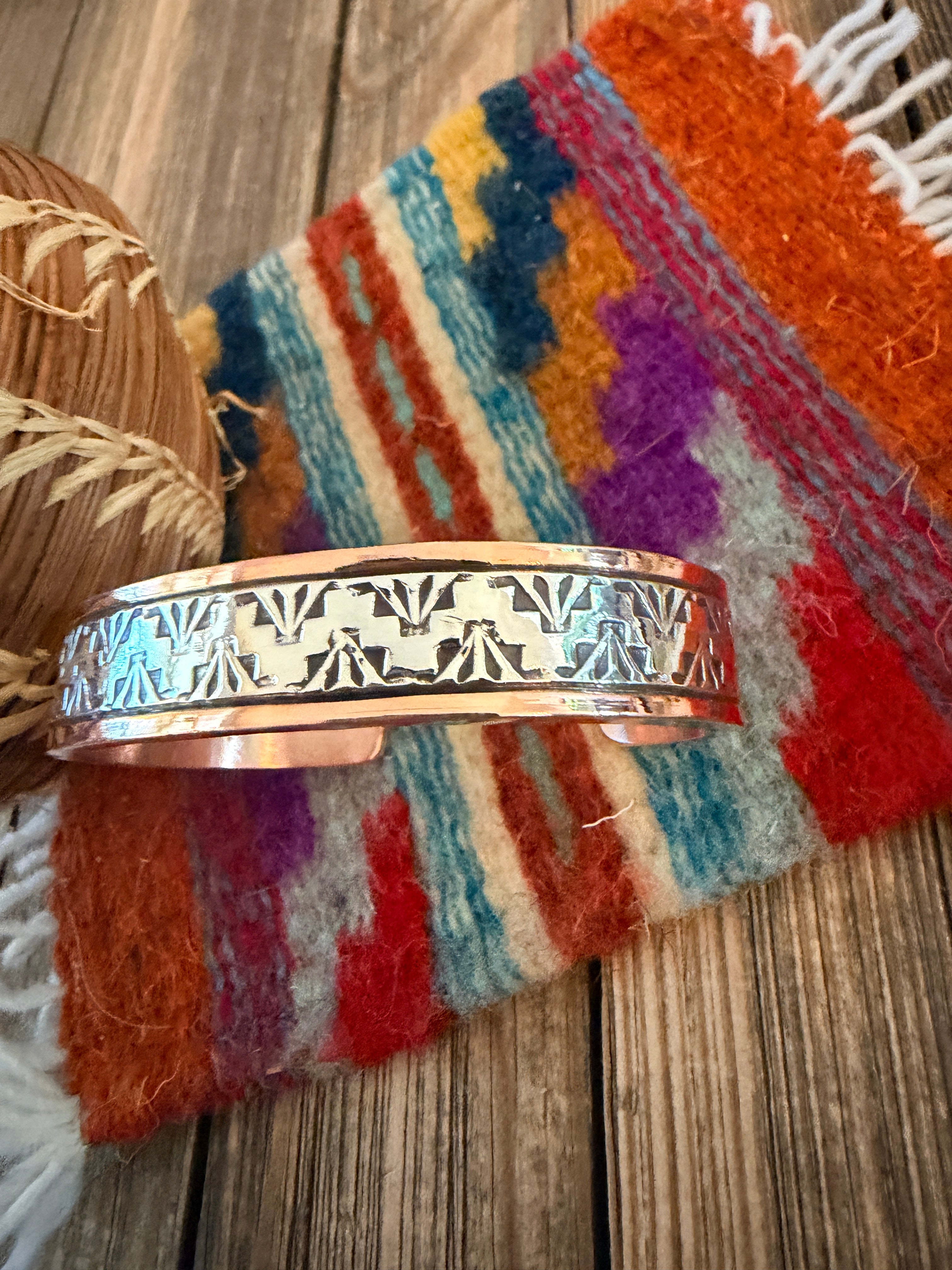 Handcrafted Copper & Sterling Silver Cuff Bracelet