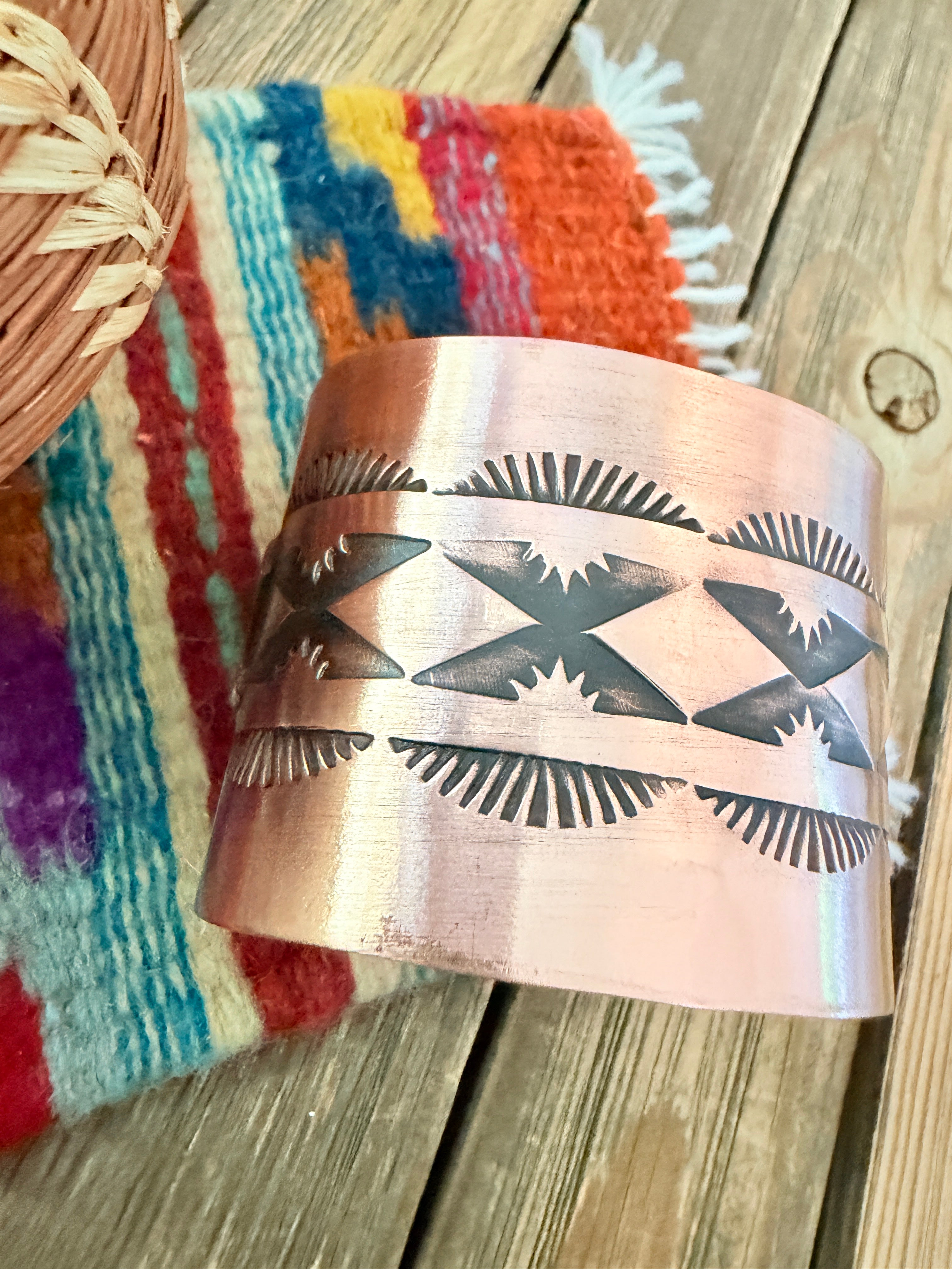 Handcrafted Copper Cuff Bracelet by Elvira Bill