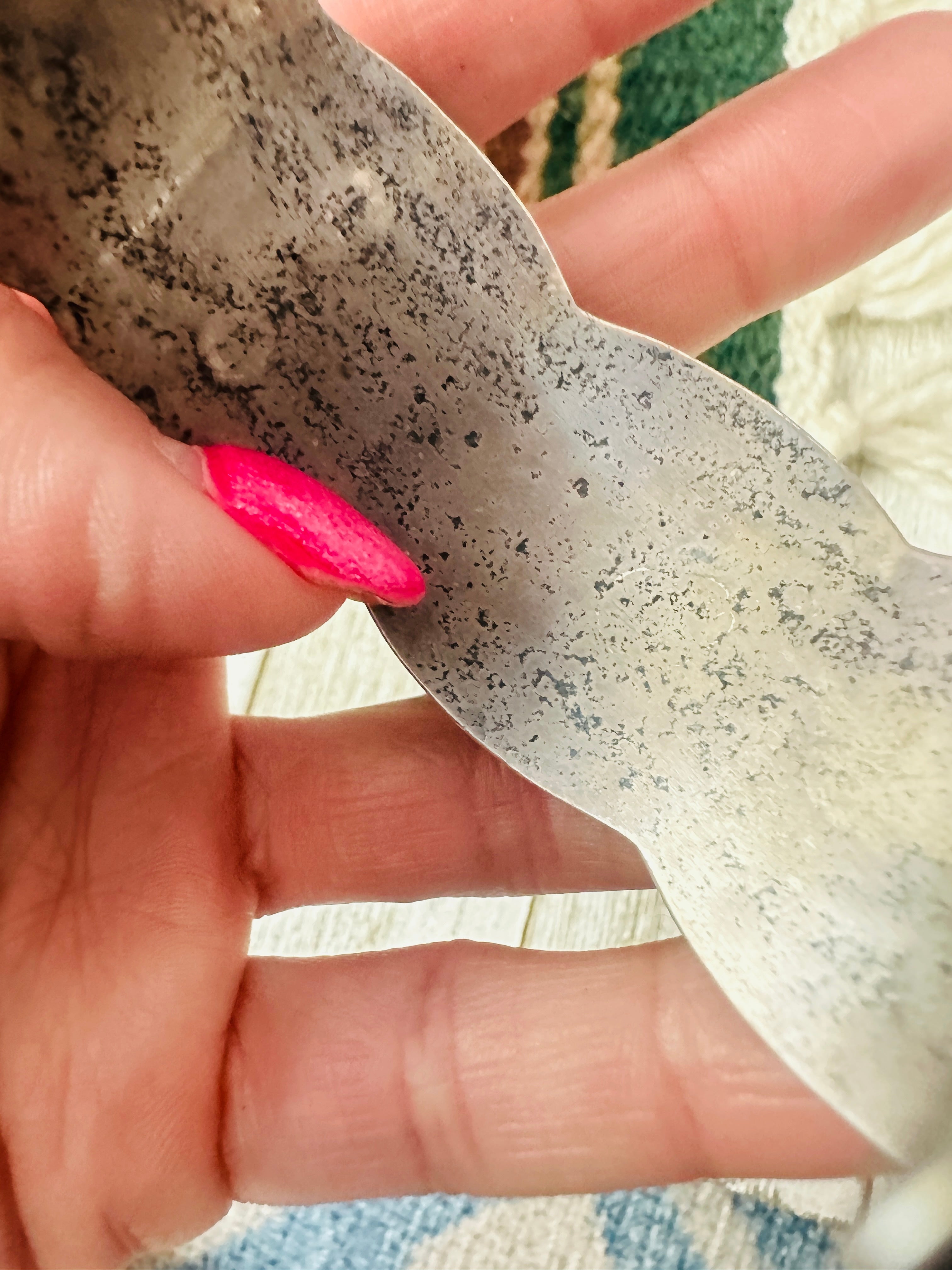 Handcrafted Old Pawn Turquoise, Spiny & Sterling Silver Cuff Bracelet /