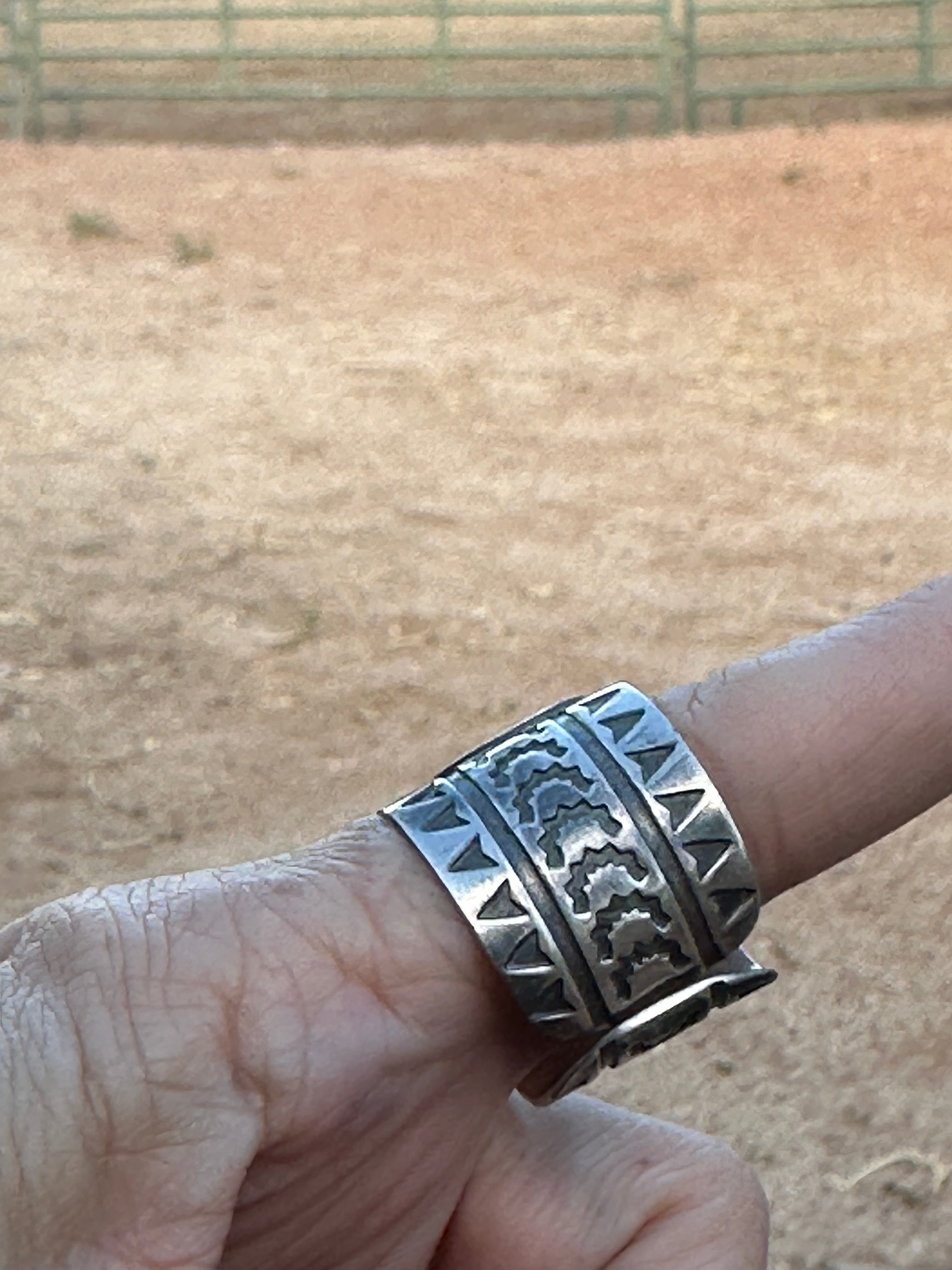 Double Heart Handmade Sterling Silver Adjustable Concho Ring