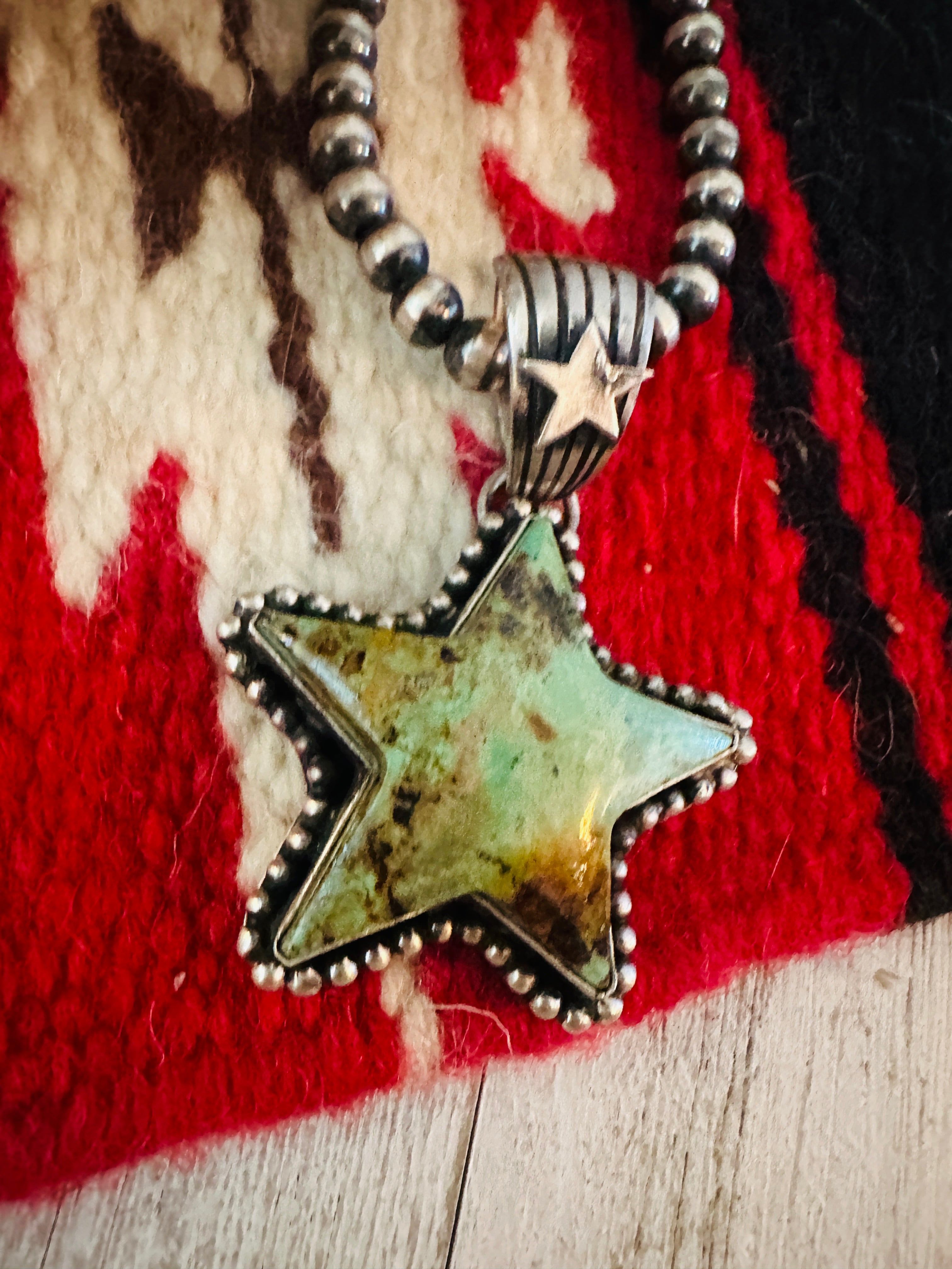 Navajo Turquoise and Sterling Silver Star Pendant