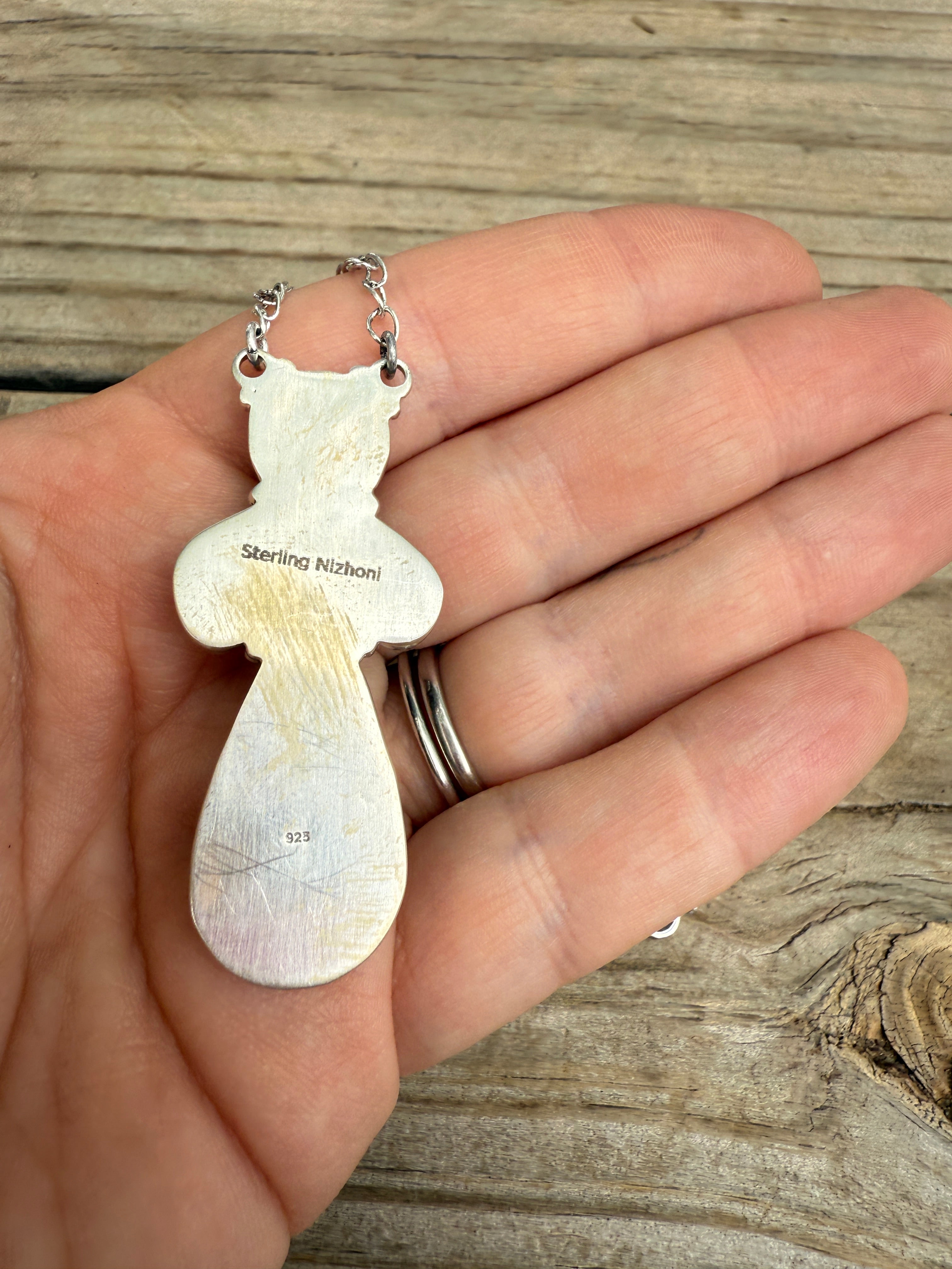 Handmade Sterling Silver Number 8 Turquoise 4 Stone Necklace