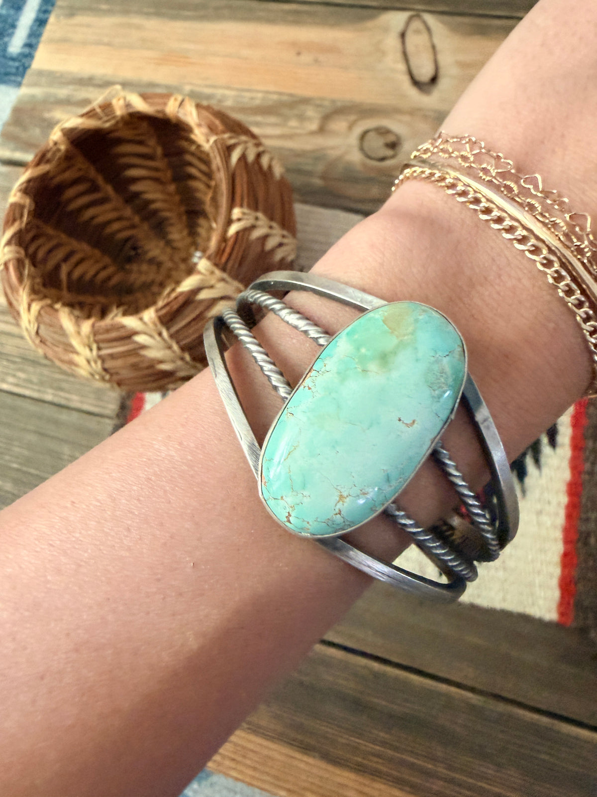 Handcrafted Turquoise & Sterling Silver Cuff Bracelet