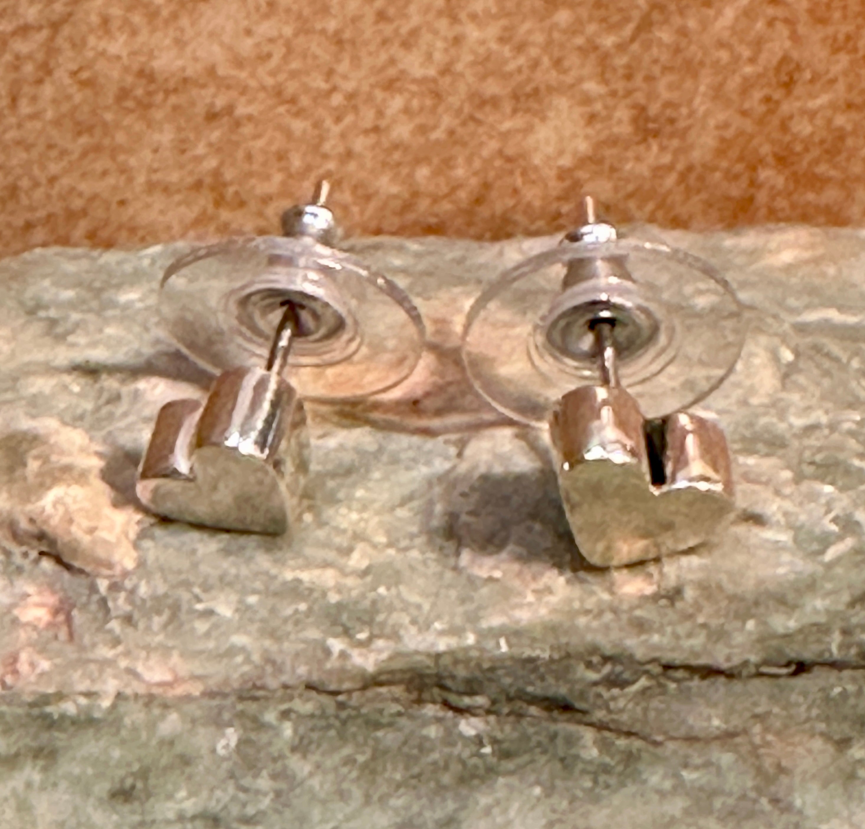 Tiny Heart Sterling Silver Stud Earrings