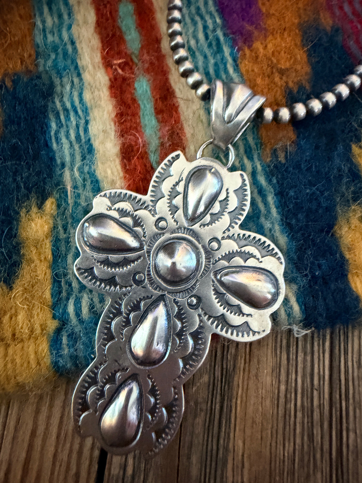 Handcrafted Sterling Silver Cross Pendant by Benson Shorty