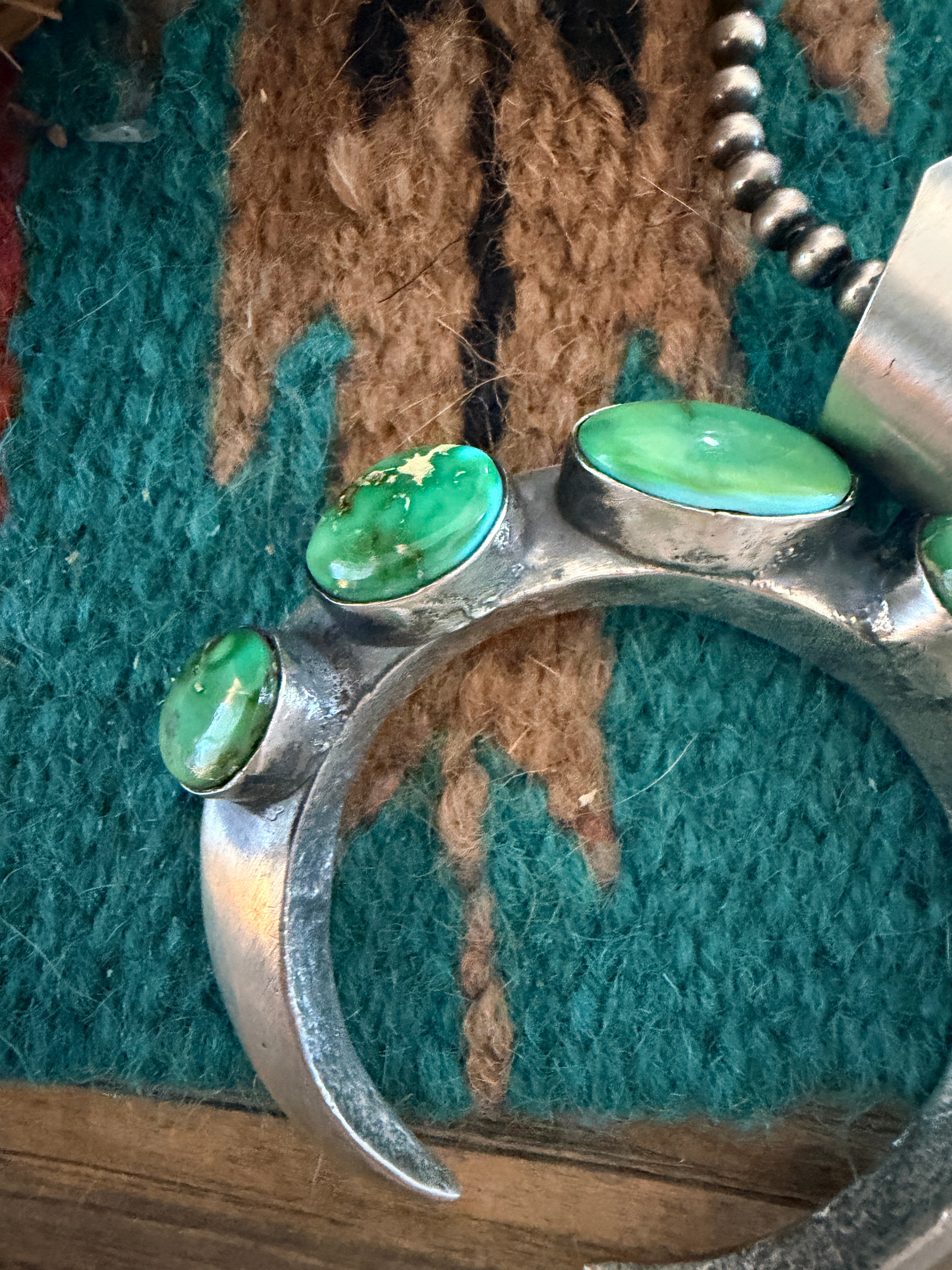 Handcrafted Sterling Silver & Sonoran Mountain Turquoise Naja Pendant by Chimney Butte