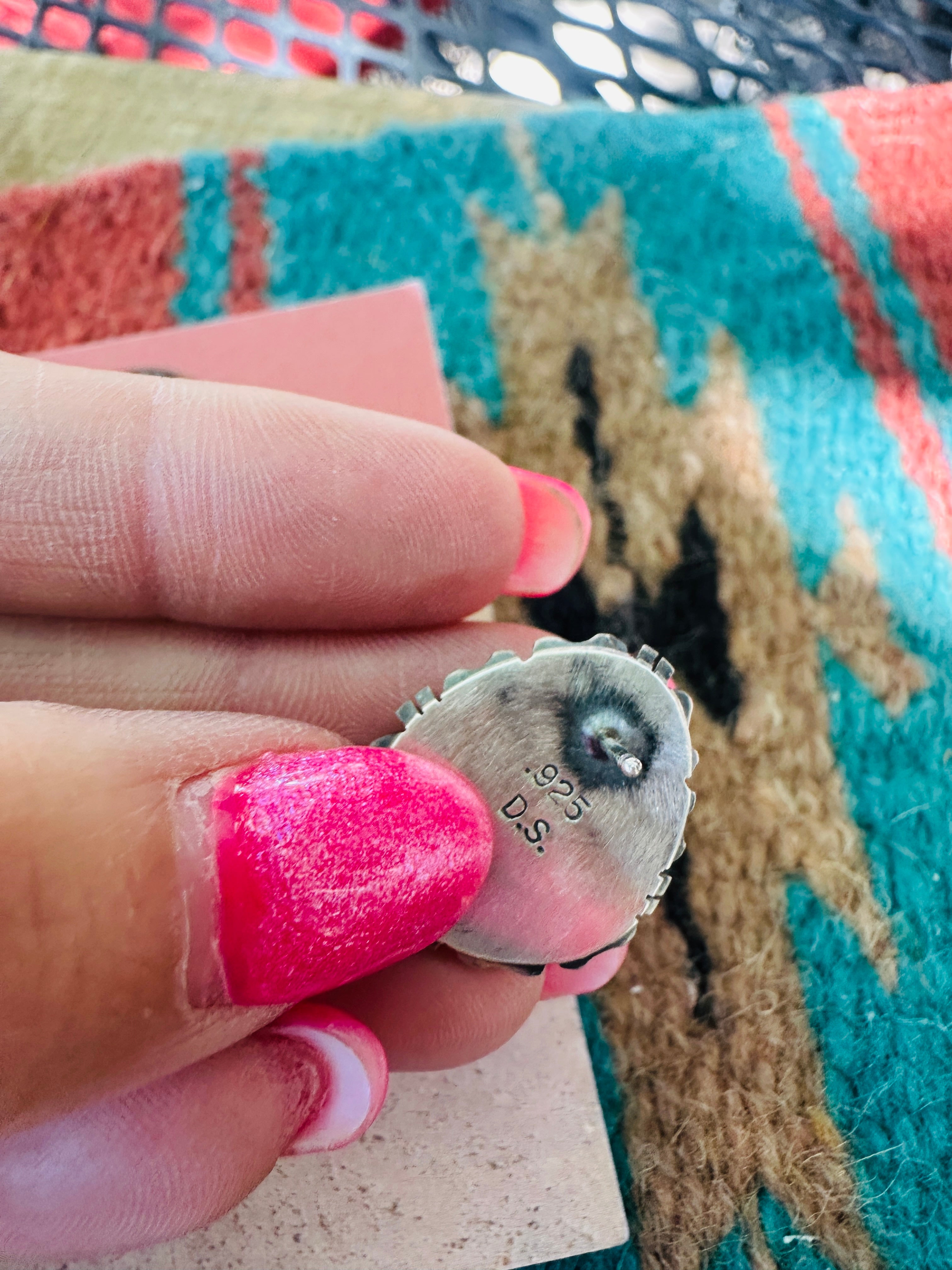 Handcrafted Sterling Silver & Royston Turquoise Post Earrings