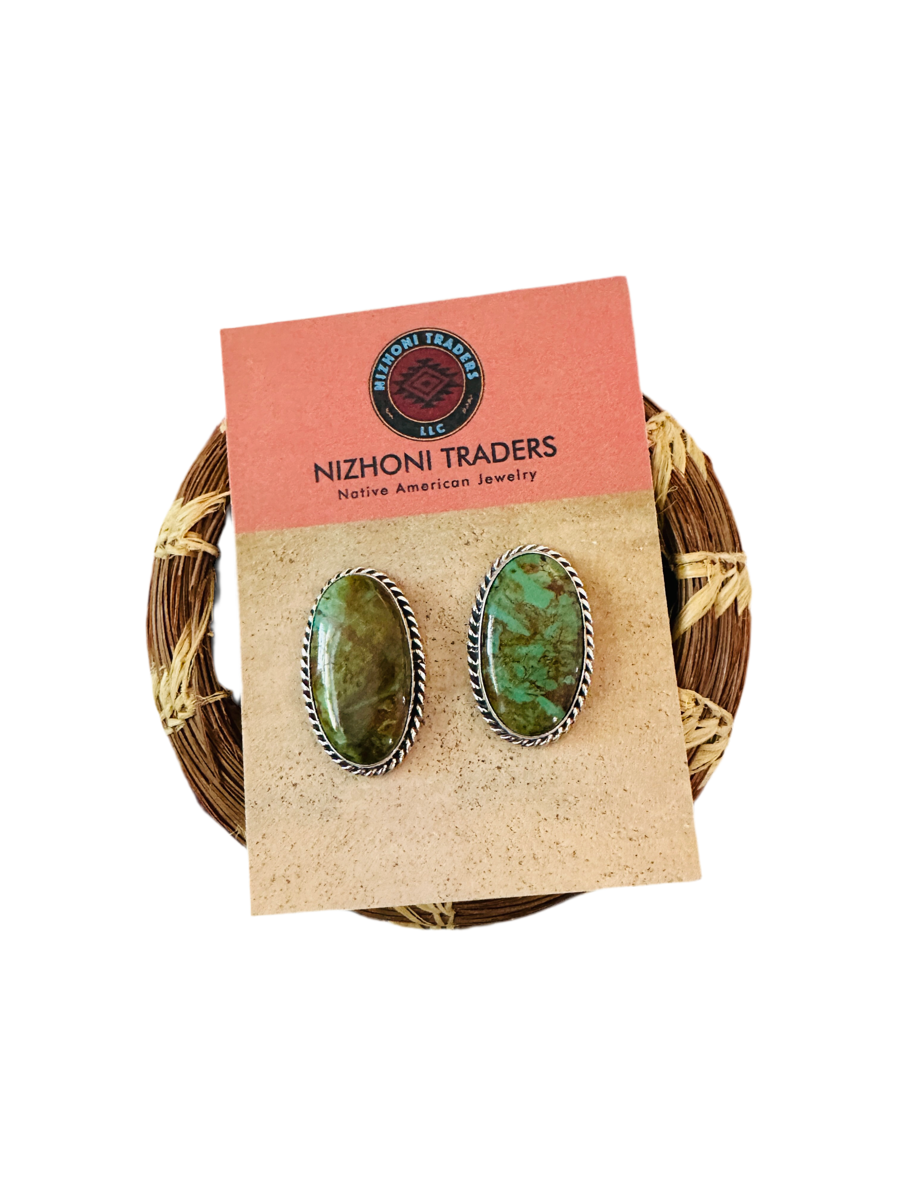 Handcrafted Turquoise & Sterling Silver Post Earrings