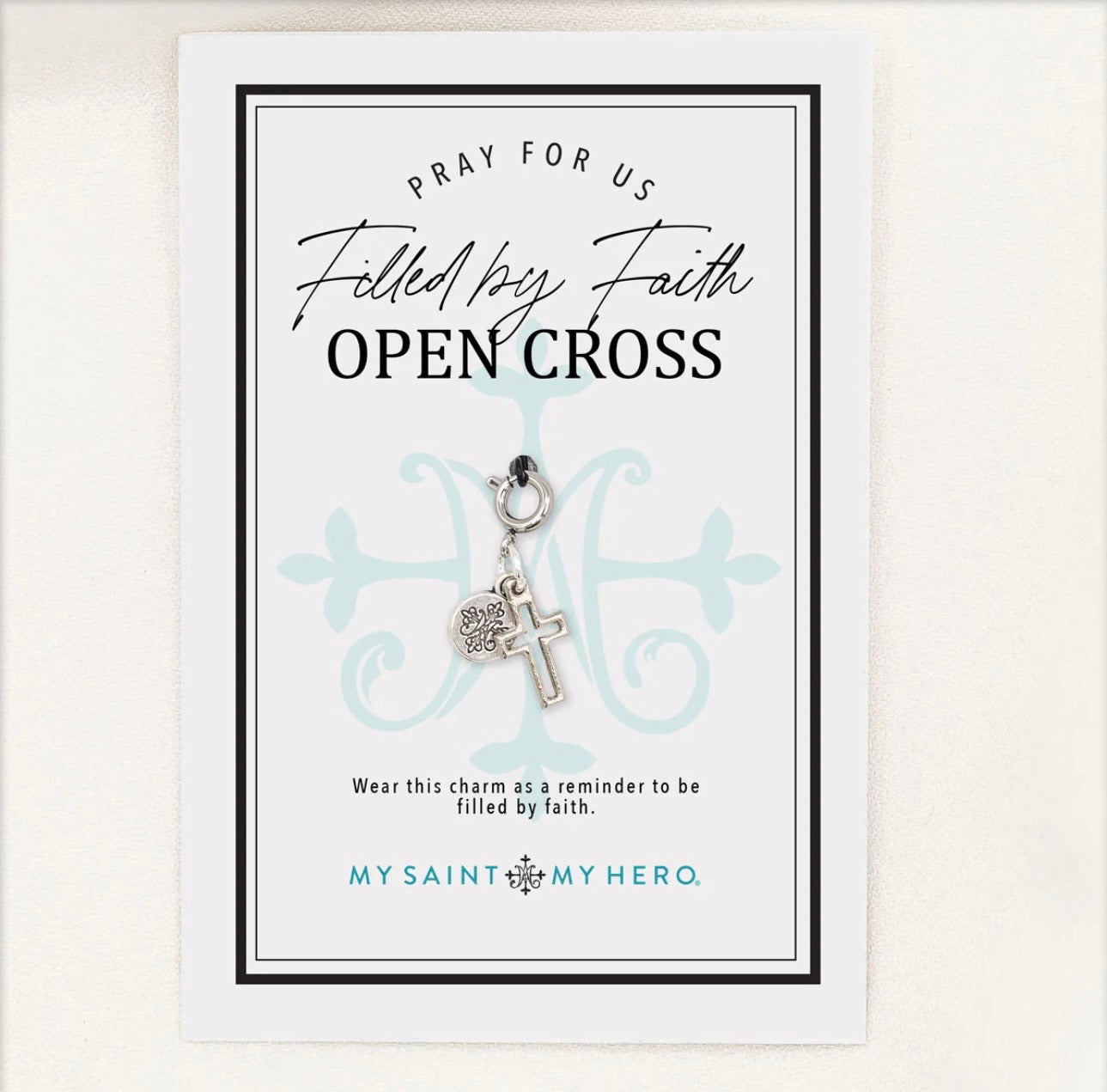 Filled By Faith Open Cross Medal Charm