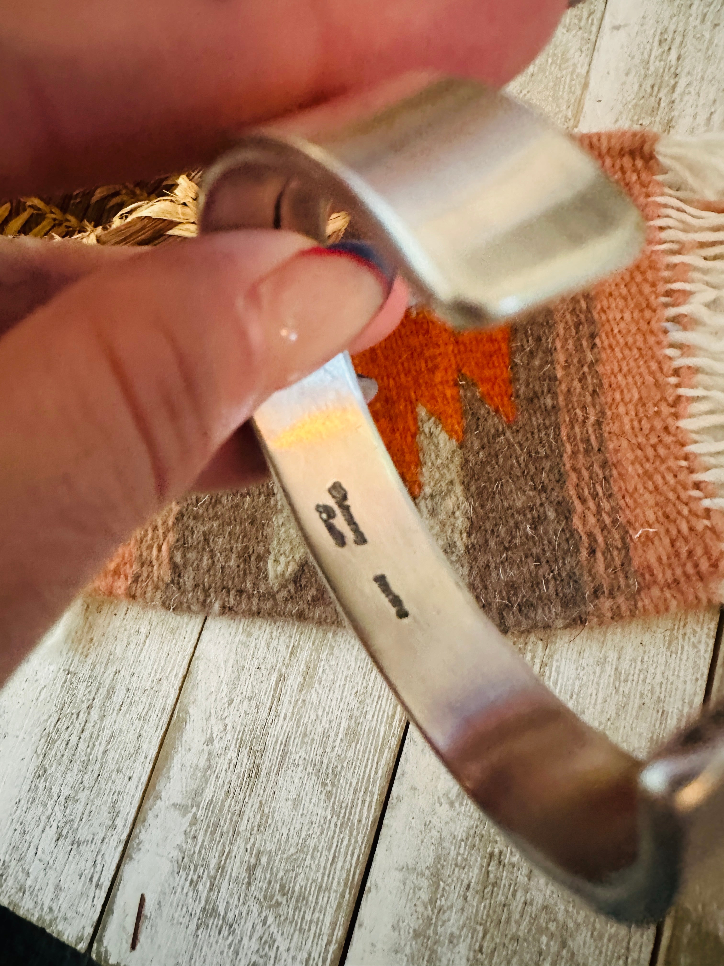 Handcrafted Sterling Silver & Queen Pink Conch Cuff Bracelet by Chimney Butte