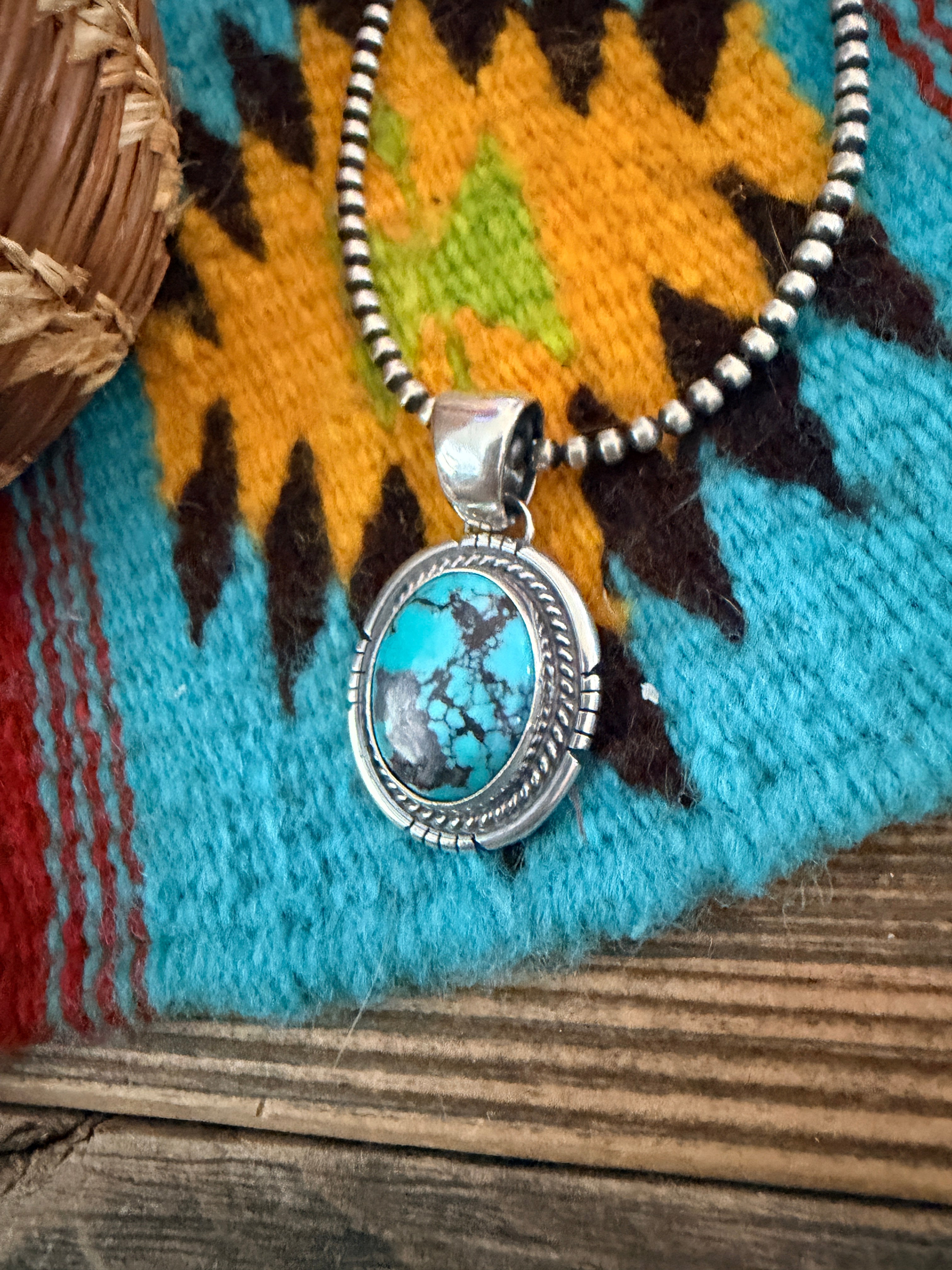 Handcrafted Sterling Silver and Turquoise Pendant