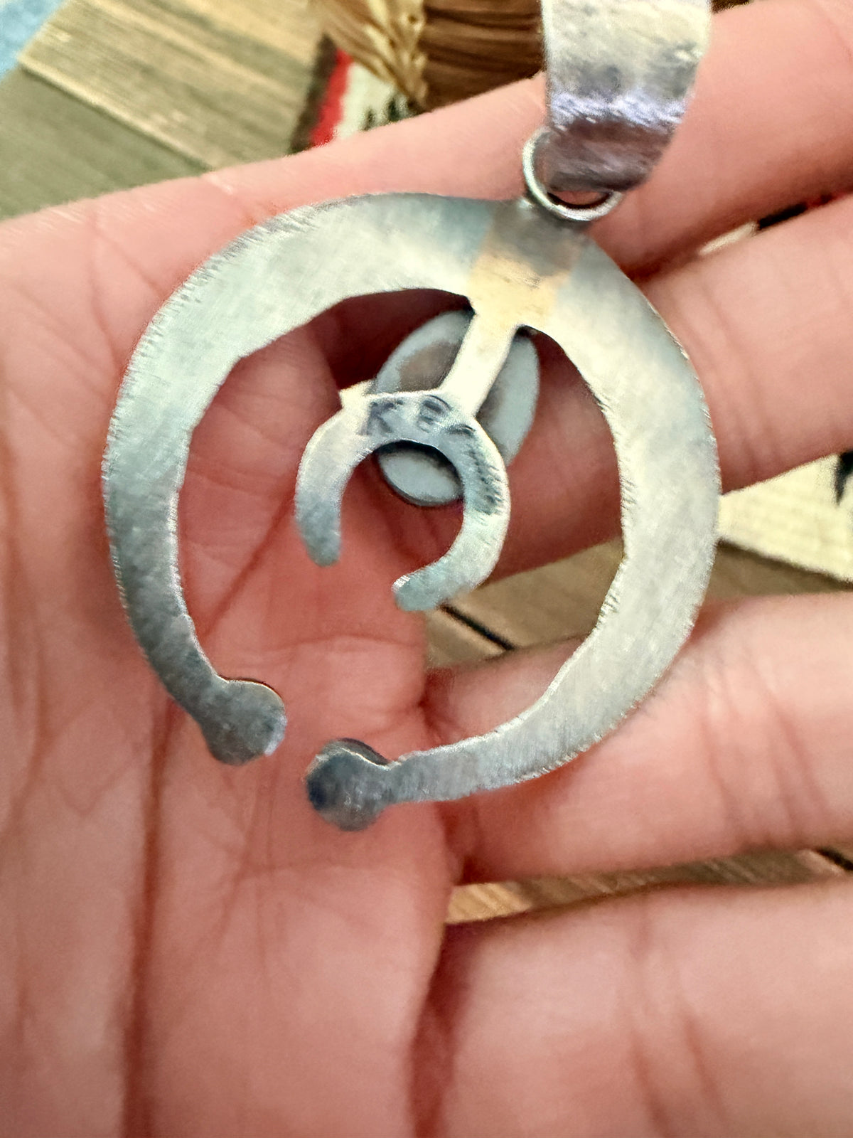 Handcrafted Sterling Silver & Golden Hills Turquoise Naja Pendant by Kevin Billah
